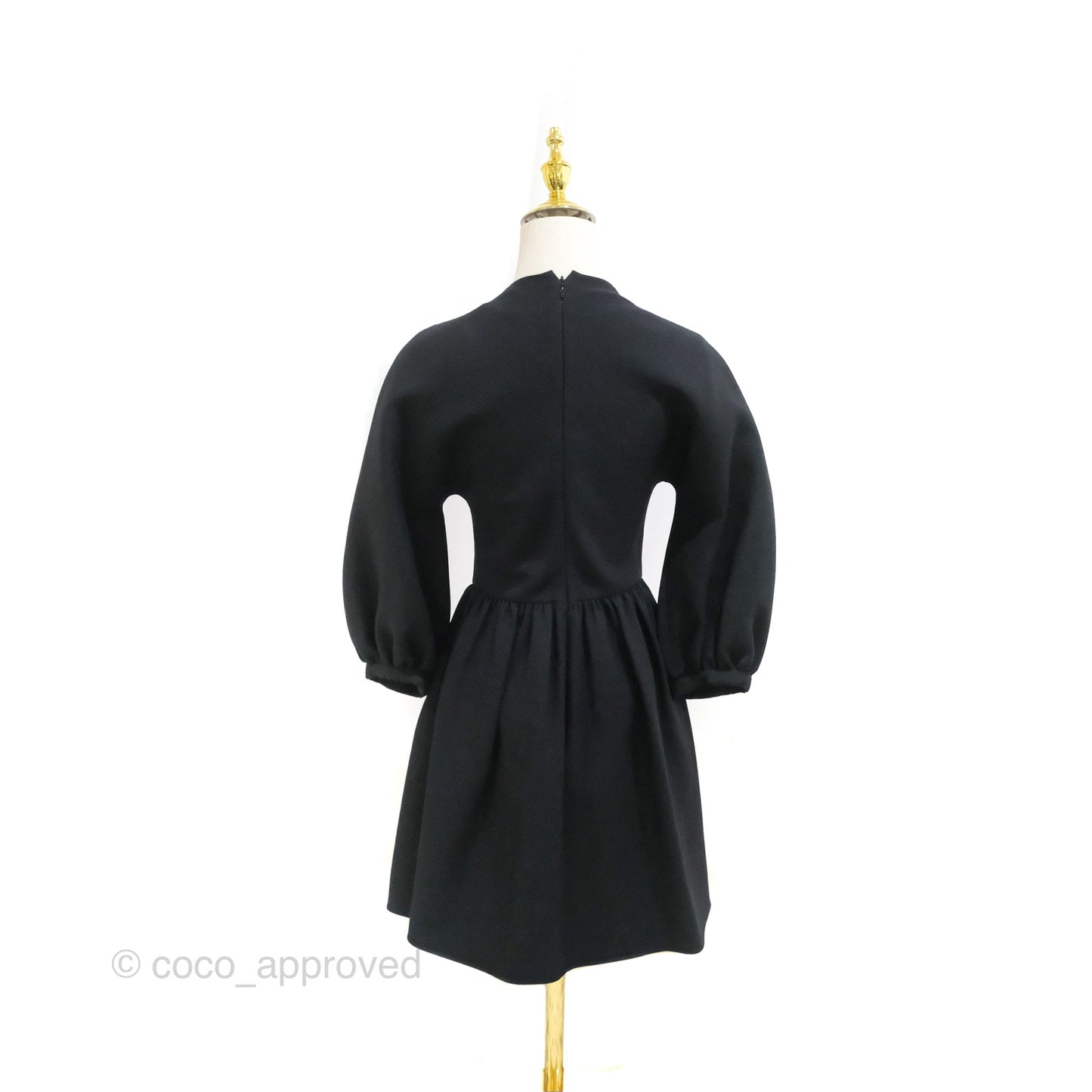 Christian Dior Gathered Mini Dress Black Wool Silk Size 34