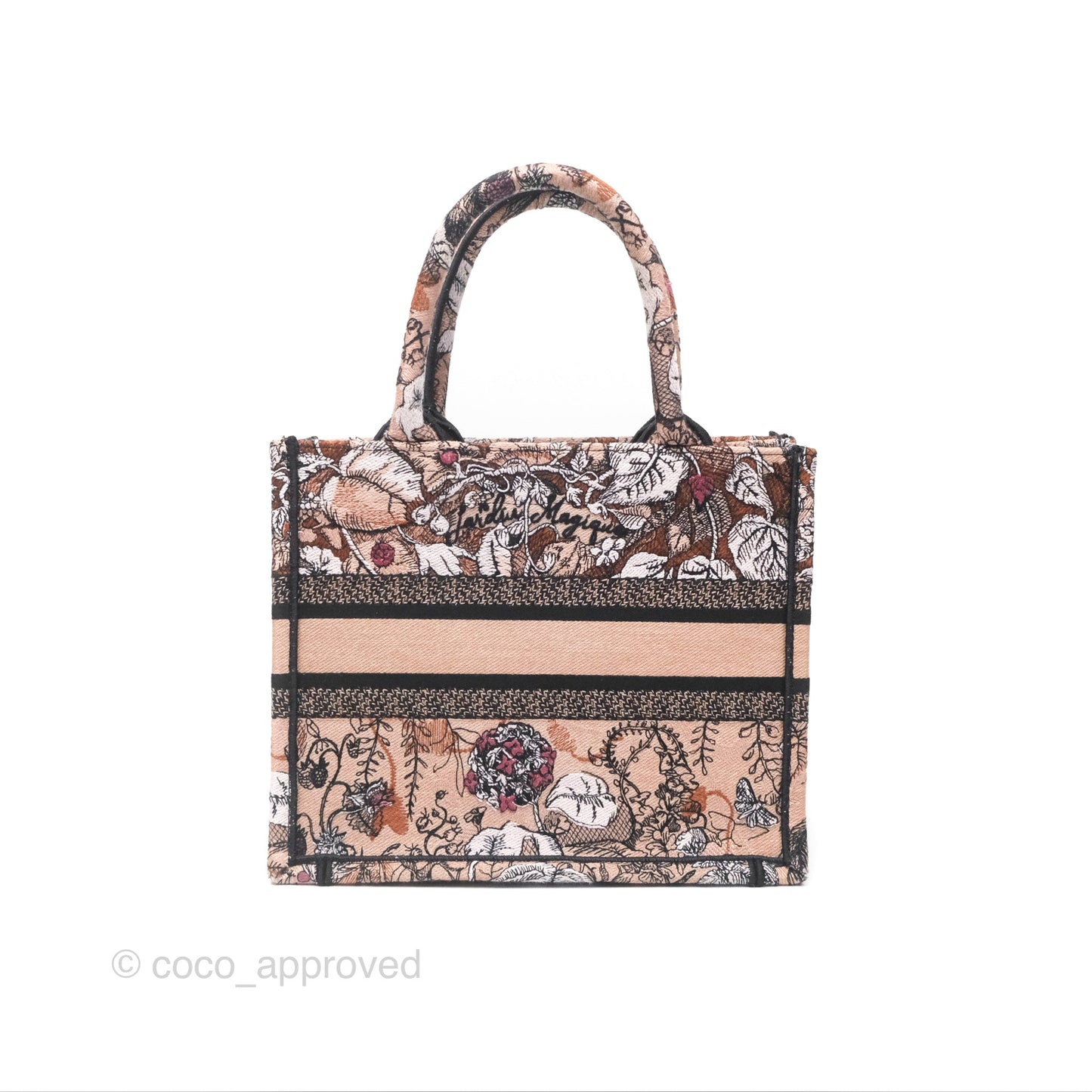 Dior Small Jardin Magique Book Tote Embroidered Power Pink Canvas