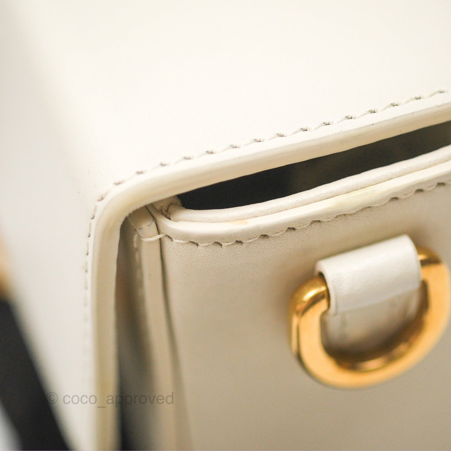 Christian Dior 30 Montaigne Box Bag White Calfskin