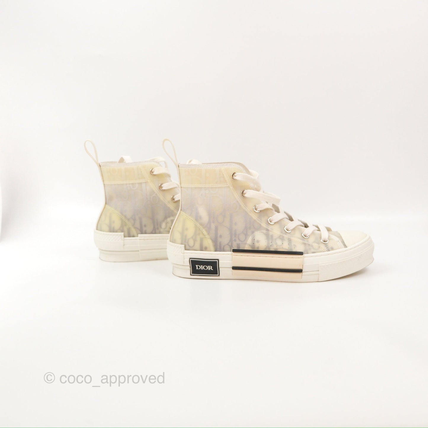 Christian Dior B23 Black Oblique High-Top Sneakers Size 37.5