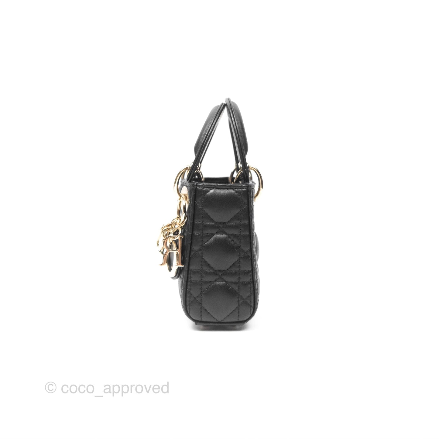 Christian Dior Micro Lady Dior Black Lambskin Gold Hardware