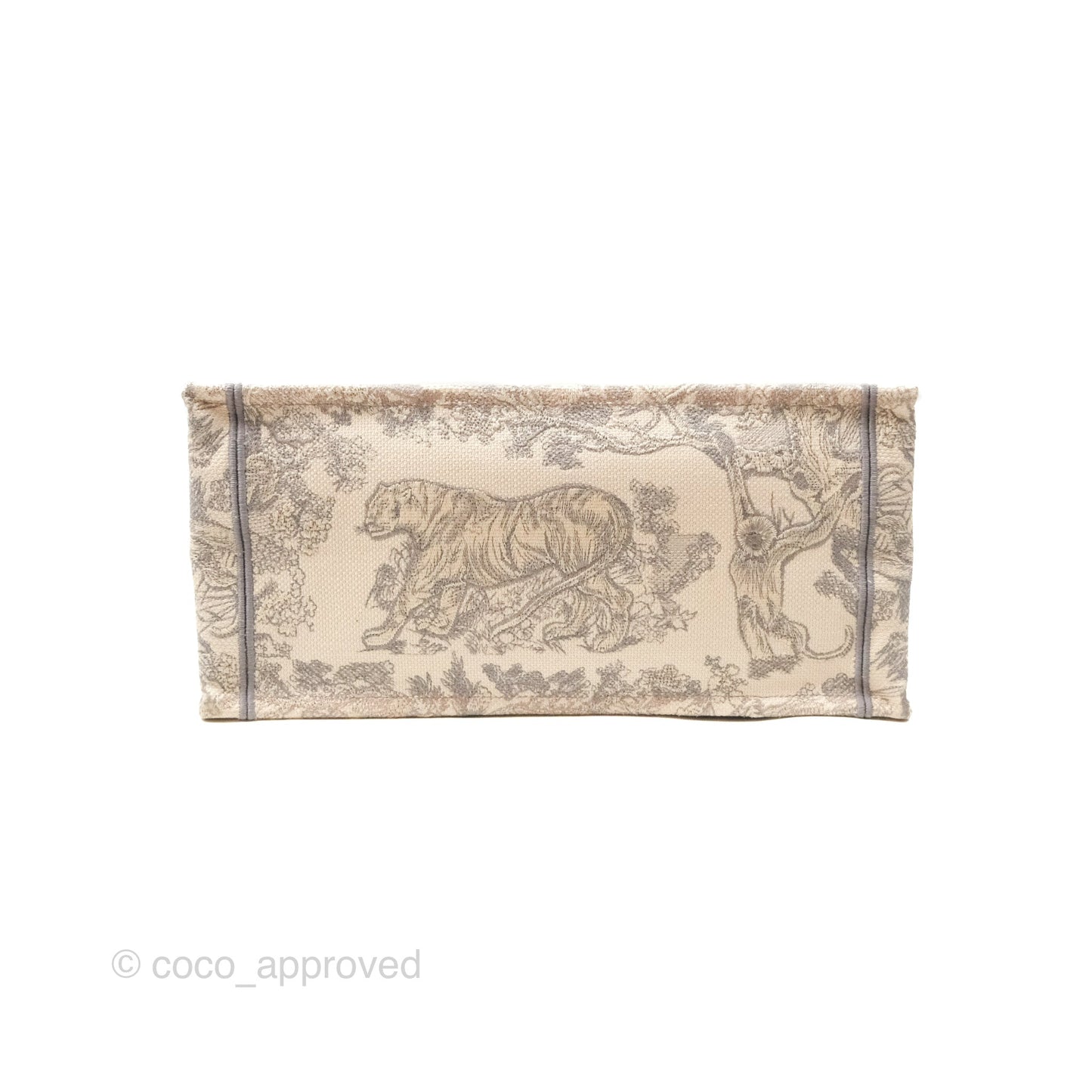 Dior Medium (Old Small) Embroidered Toile De Jouy Book Tote Light Grey Canvas