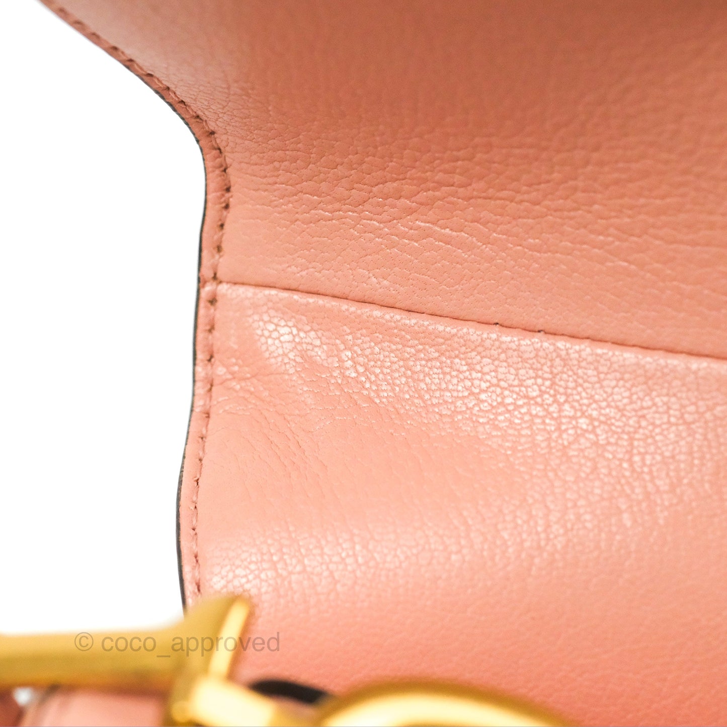 Christian Dior Mini Saddle Bag Pink Goatskin Gold Hardware