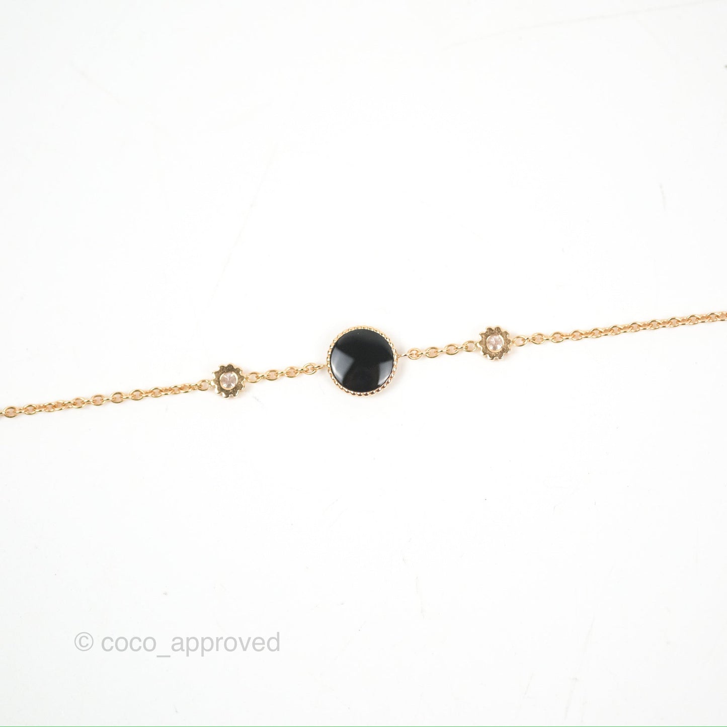 Dior Mini Rose Des Vents Bracelet 3 Diamonds Black Rose Gold