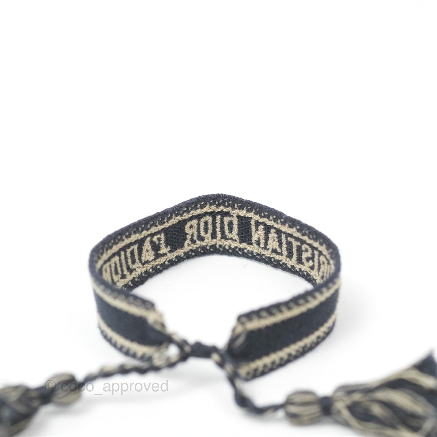 Christian Dior Bracelet Set Navy Blue Dior Oblique Embroidery
