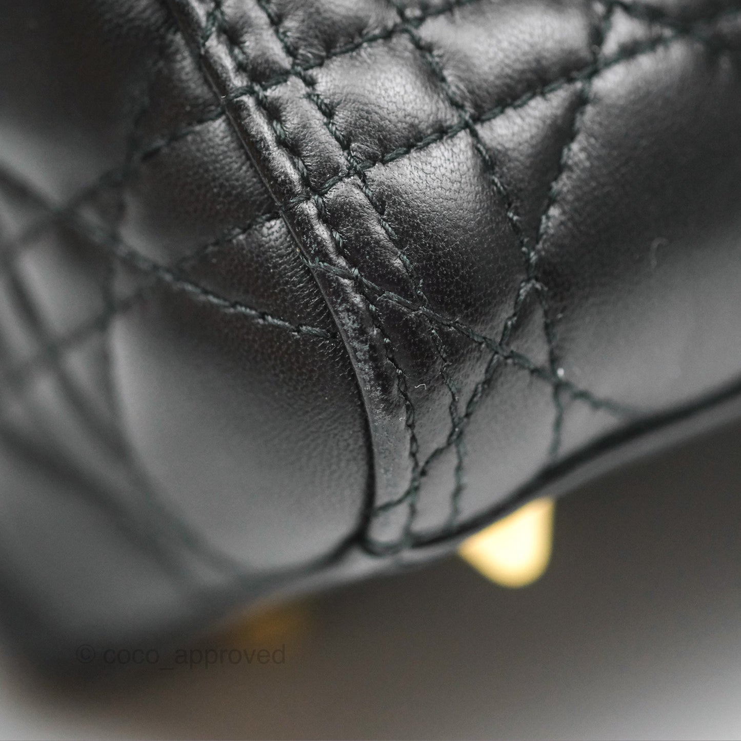 Christian Dior Medium Lady Dior Black Lambskin Gold Hardware
