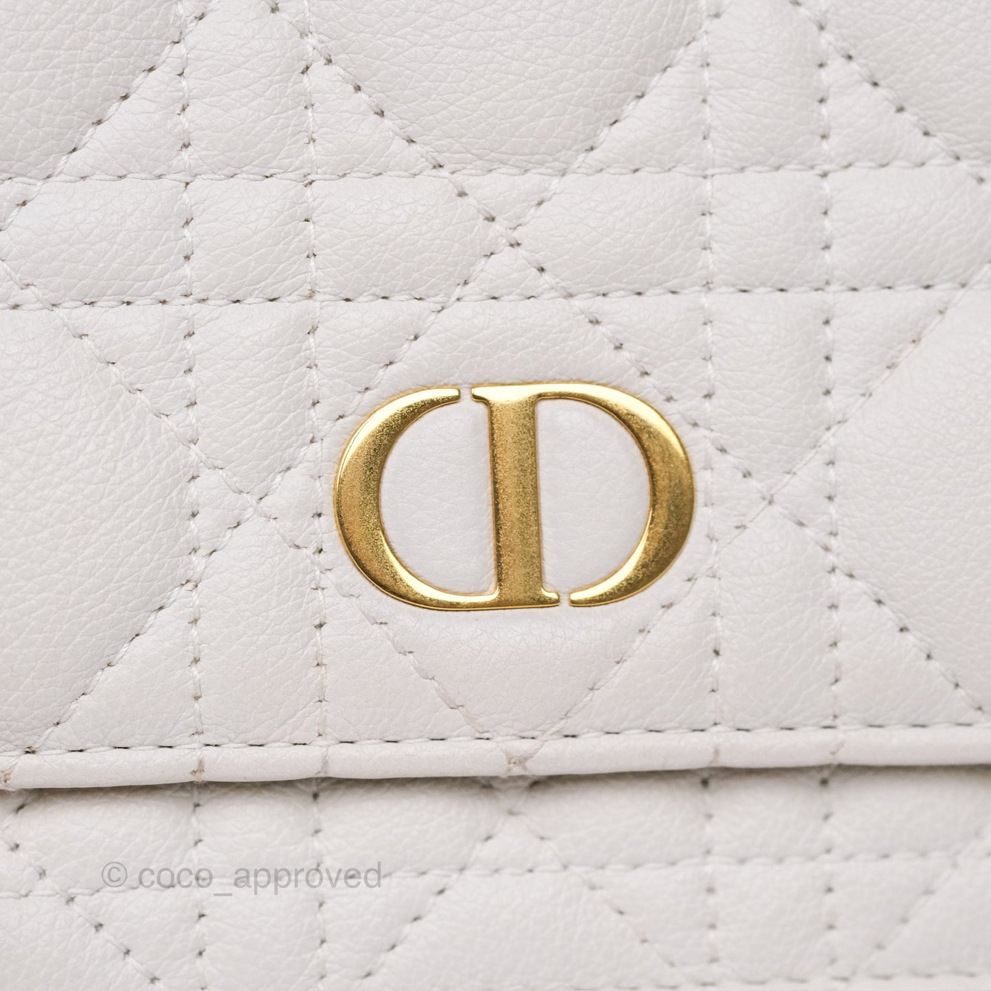 Dior Caro Pouch With Chain Latte Supple Cannage Calfskin