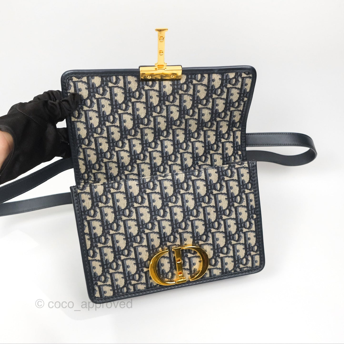 Dior 30 Montaigne Bag Navy Dior Oblique Jacquard