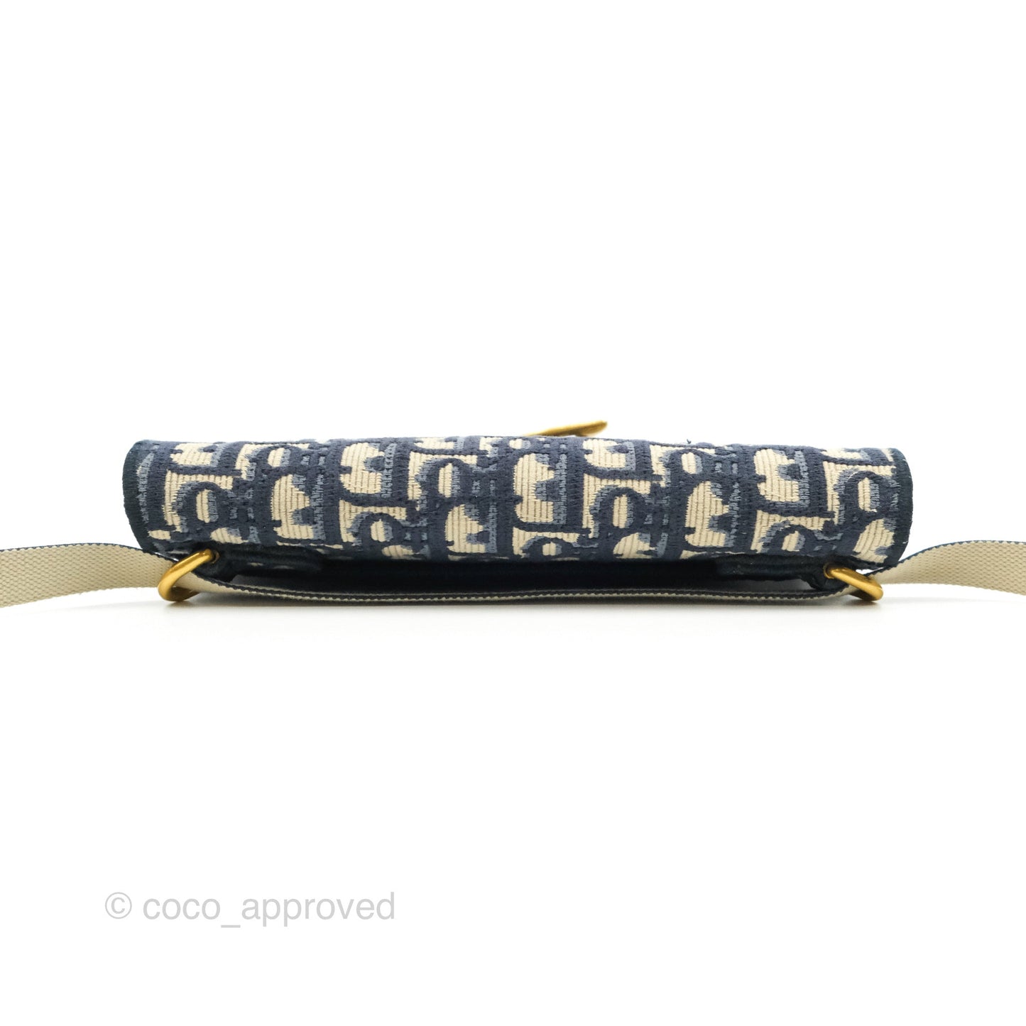Christian Dior Navy Oblique Slim Saddle Pouch