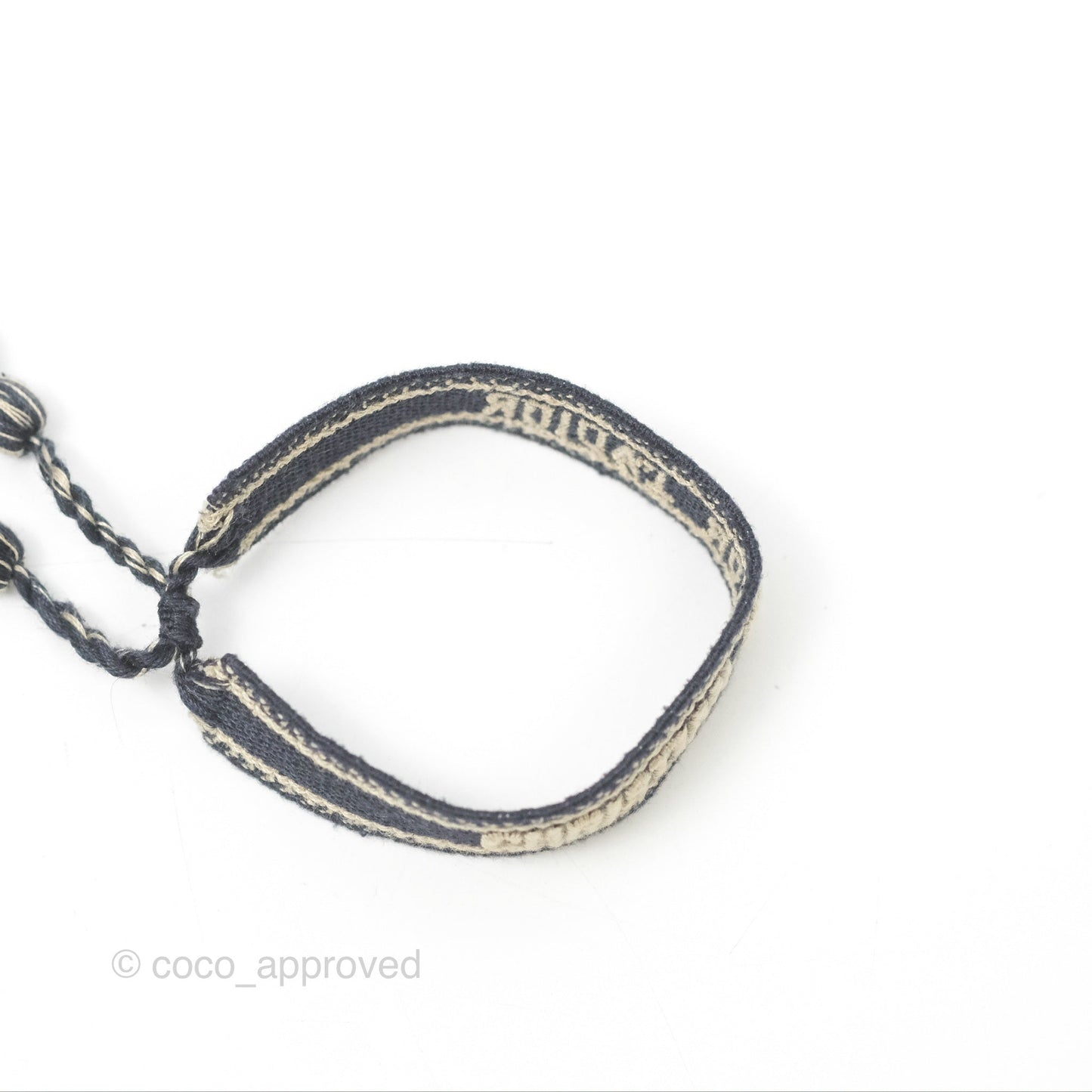 Christian Dior Bracelet Set Navy Blue Dior Oblique Embroidery