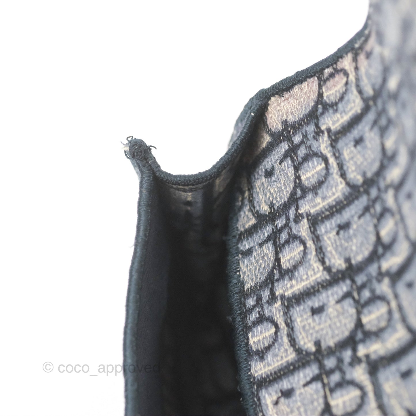 Christian Dior Navy Oblique Slim Saddle Pouch