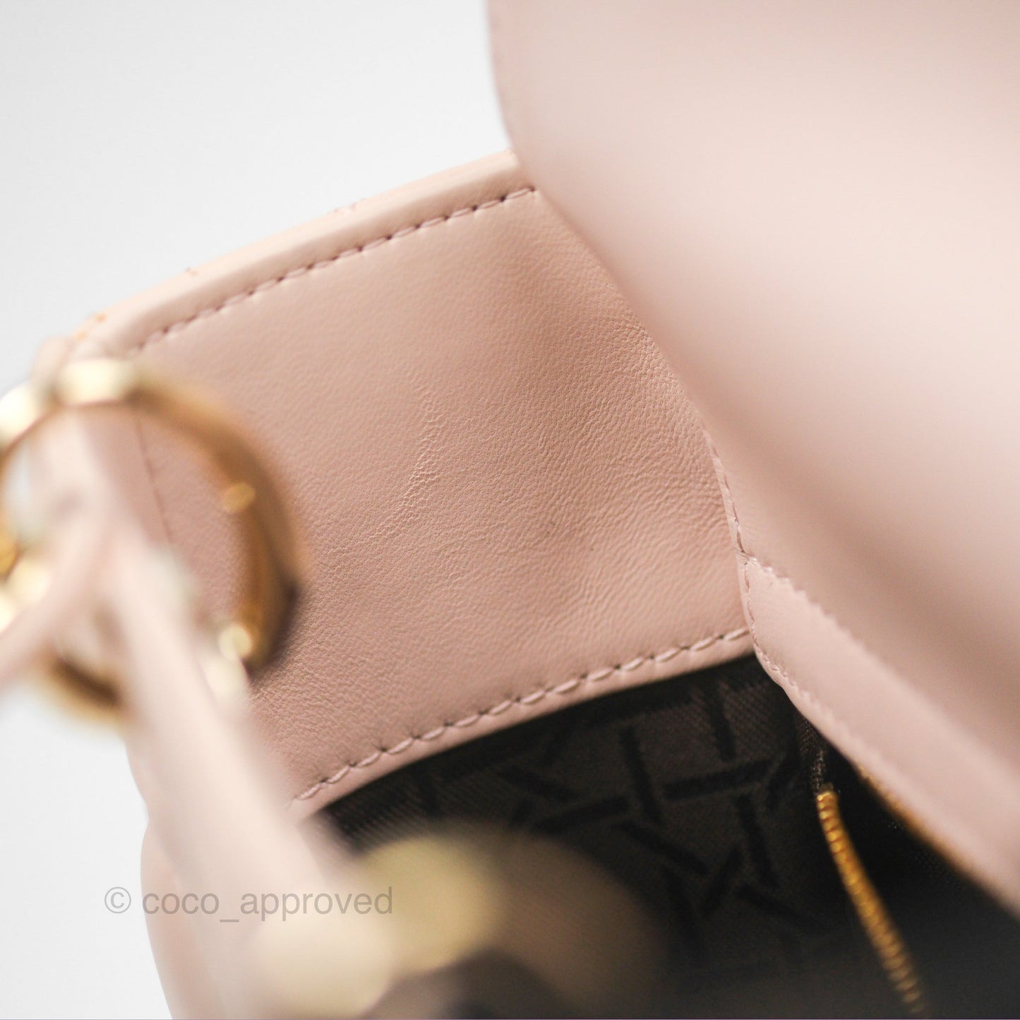 Christian Dior My ABCDior Lady Dior Pale Pink Cannage Lambskin Gold Hardware