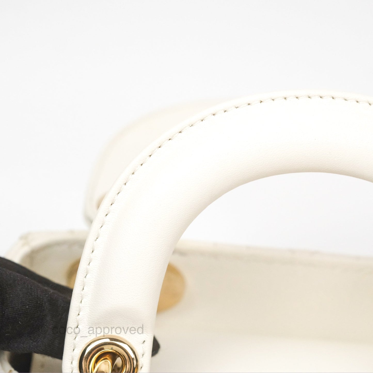 Christian Dior Cannage Mini Lady Dior White Gold Hardware