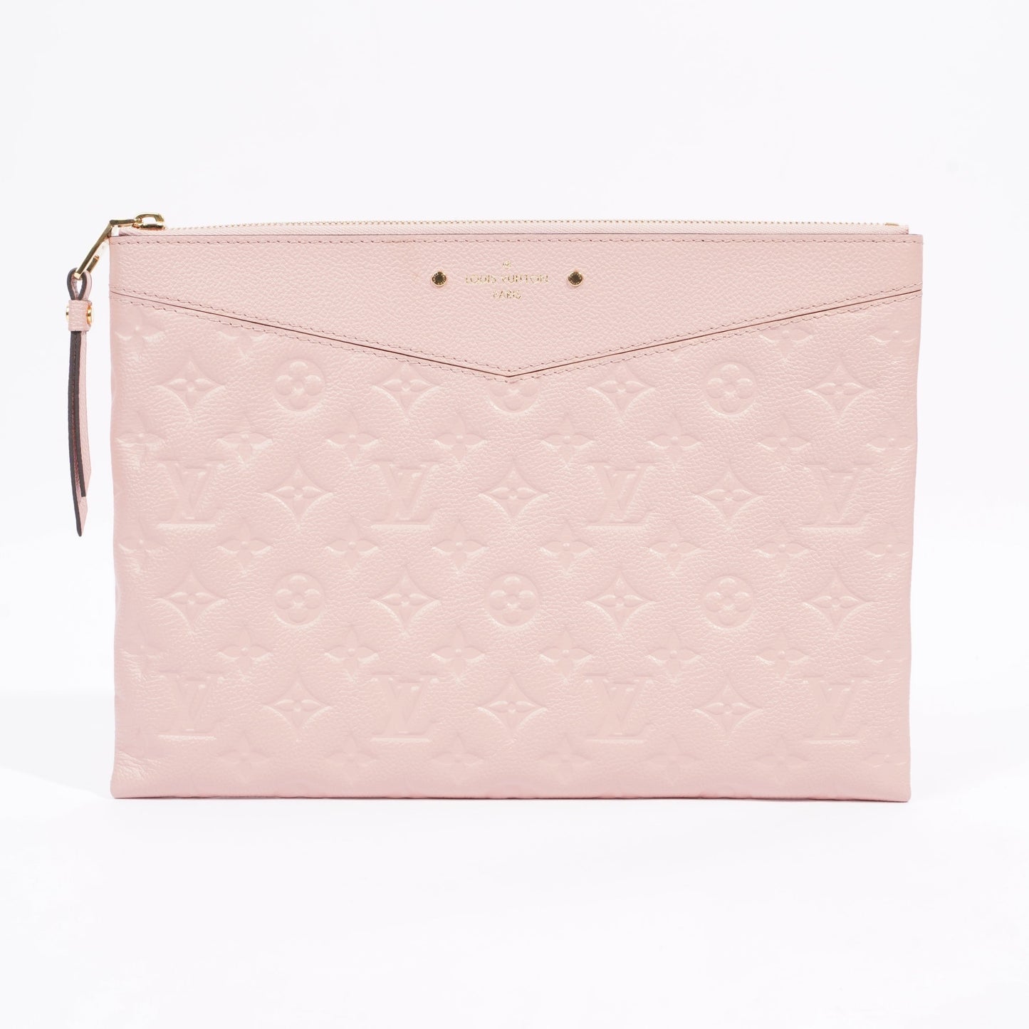 Louis Vuitton Womens Daily Pouch Pink Empreinte Leather