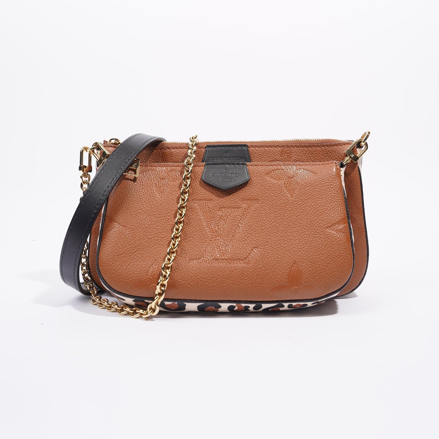 Louis Vuitton Womens Multi Pochette Accessoires Tan / Leopard