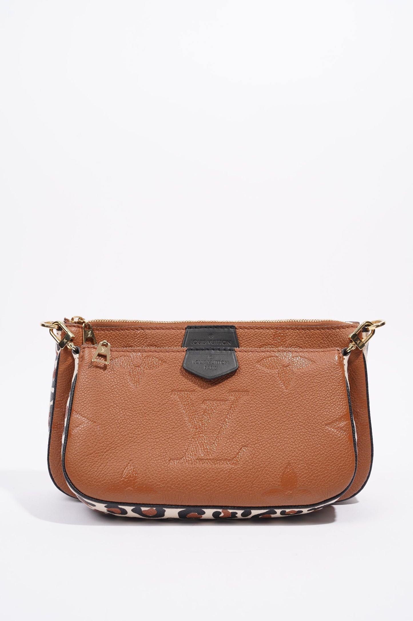 Louis Vuitton Womens Multi Pochette Accessoires Tan / Leopard