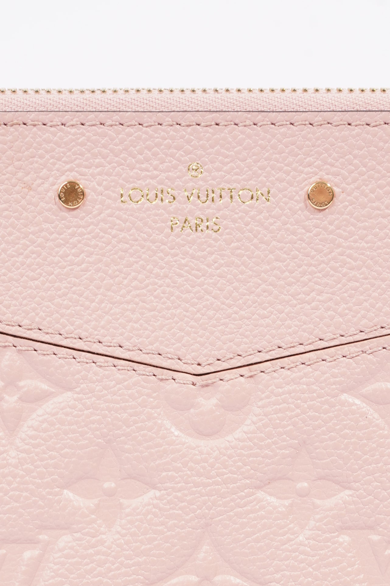 Louis Vuitton Womens Daily Pouch Pink Empreinte Leather
