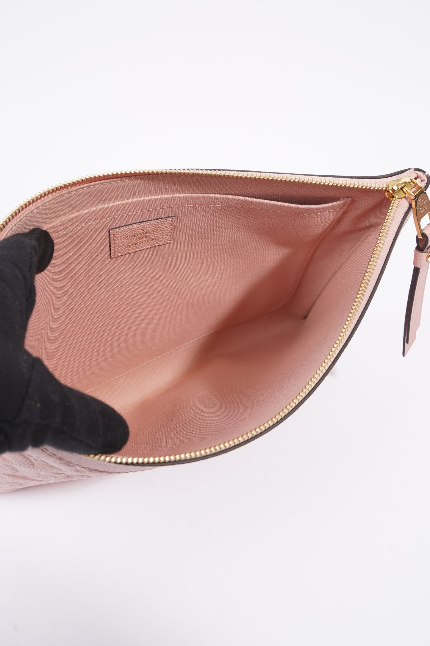 Louis Vuitton Womens Daily Pouch Pink Empreinte Leather