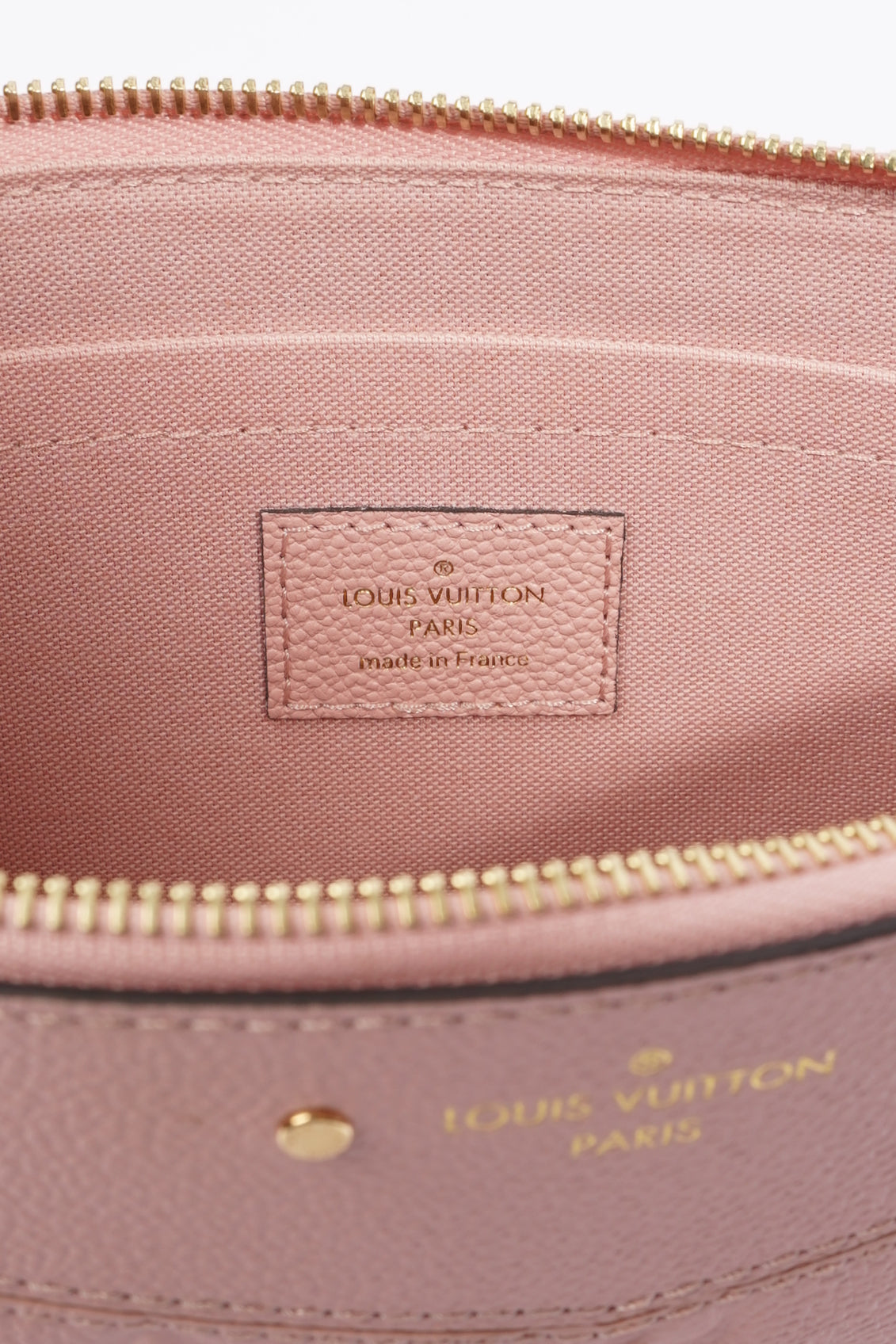 Louis Vuitton Womens Daily Pouch Pink Empreinte Leather