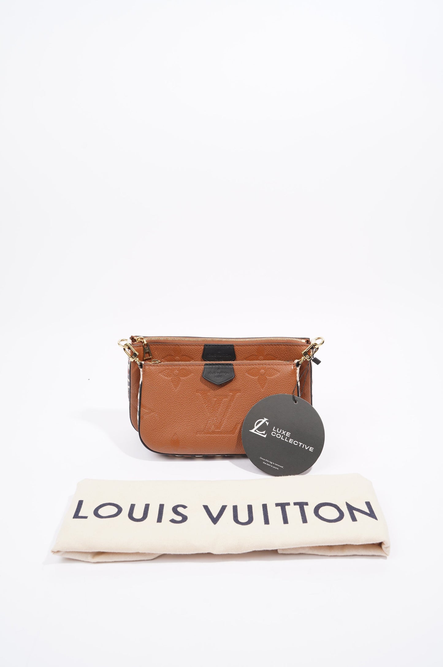 Louis Vuitton Womens Multi Pochette Accessoires Tan / Leopard