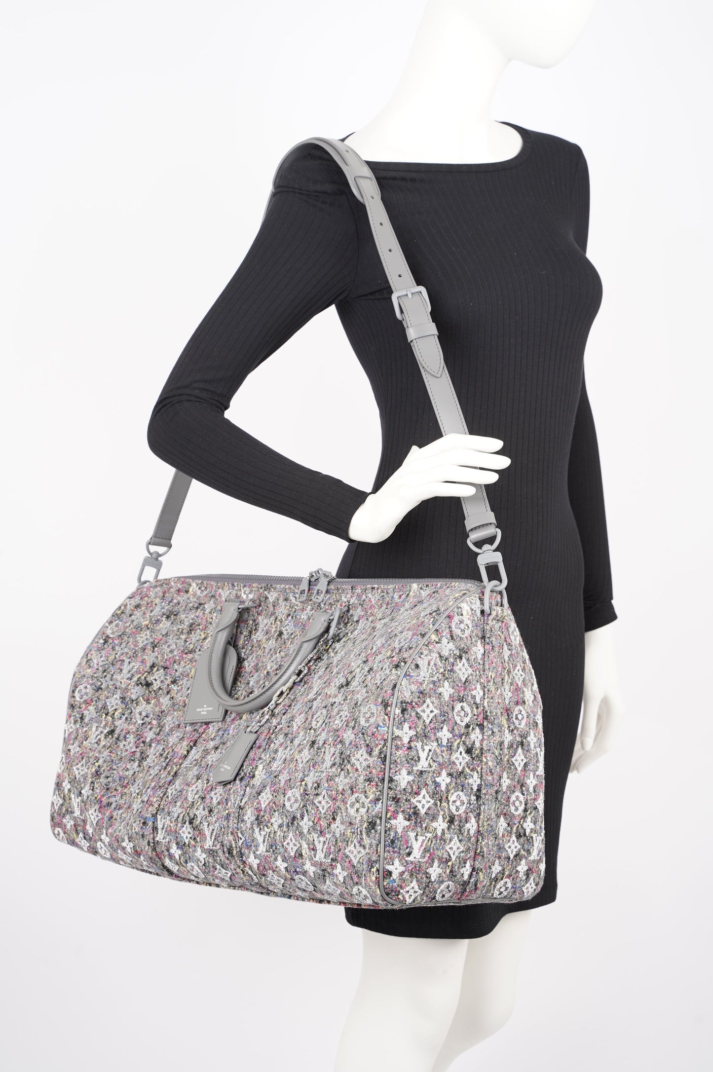 Louis Vuitton Womens Keepall Bandouliere Multicolour Wool Monogram 50
