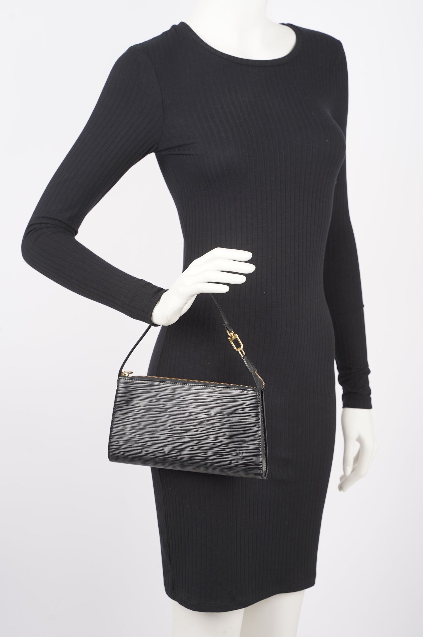 Louis Vuitton Womens Pochette Accessoire Black Epi Leather