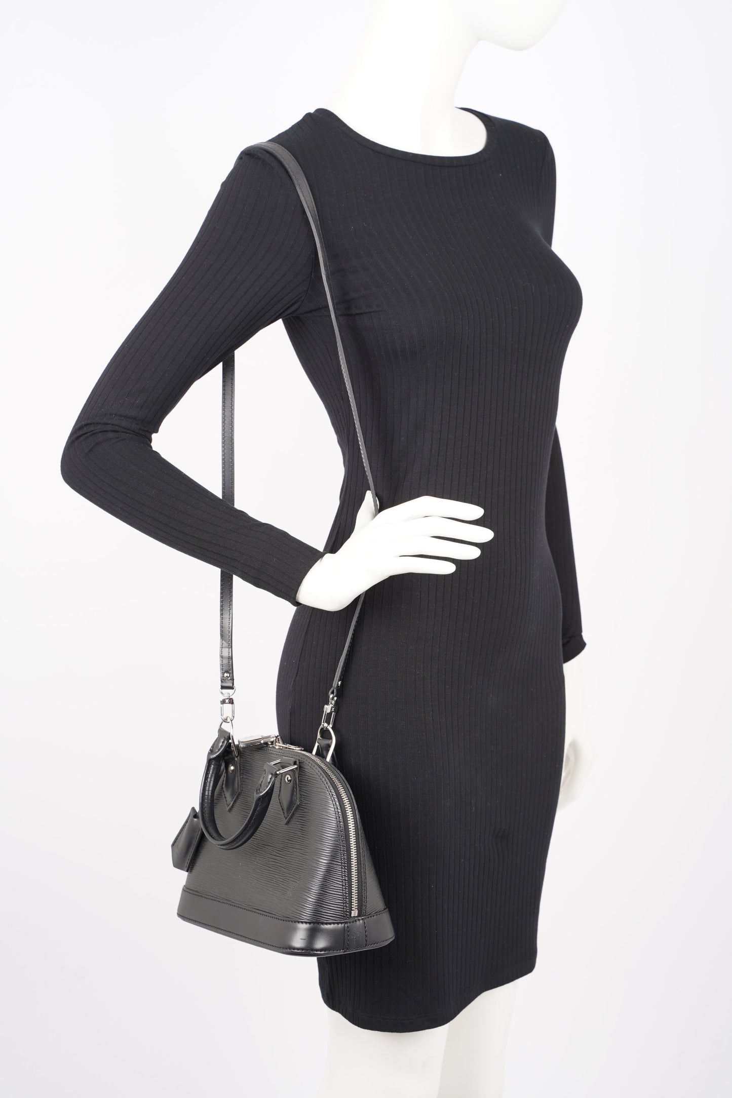 Louis Vuitton Womens Alma Black Epi Leather BB