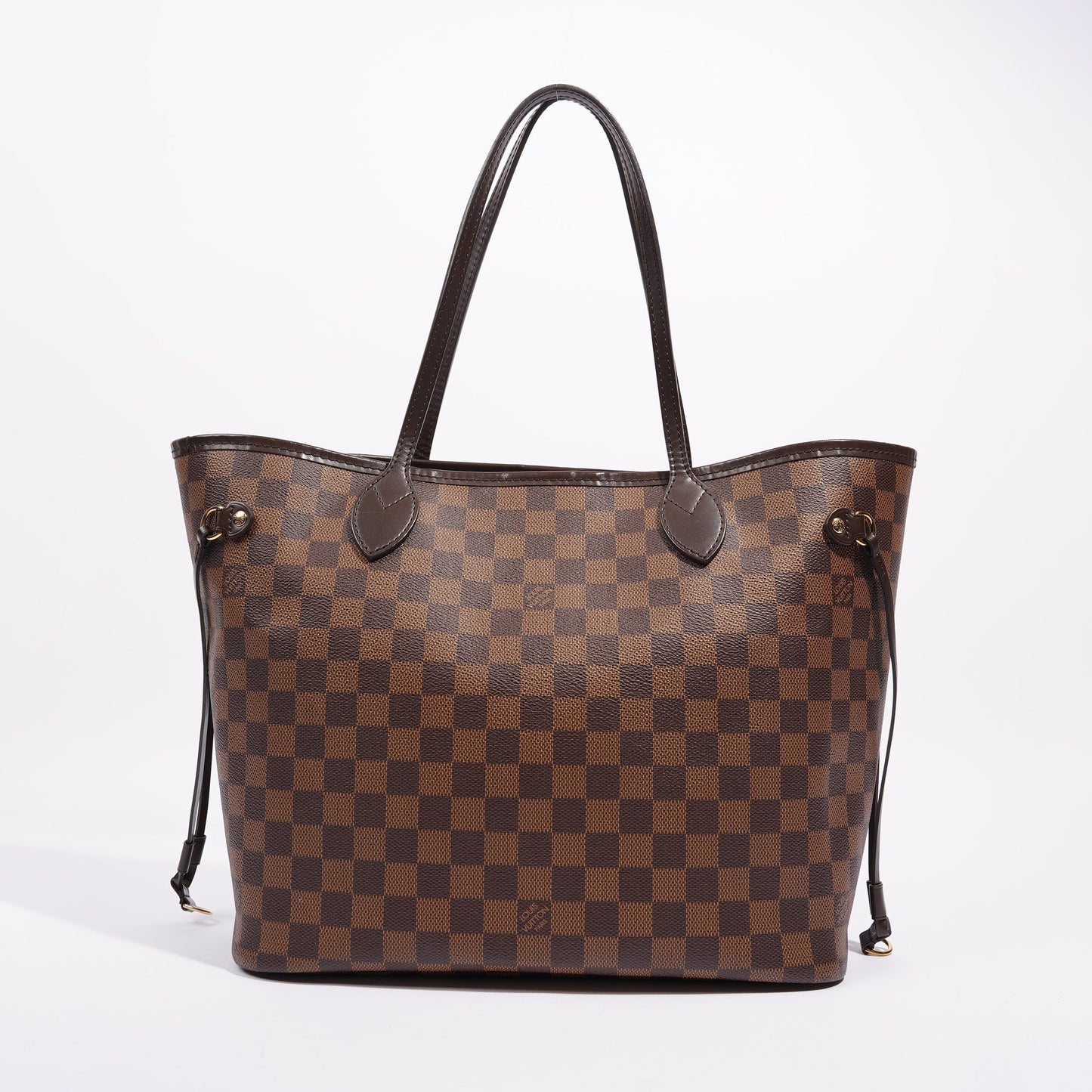 Louis Vuitton Womens Neverfull Bag Damier Ebene Canvas MM
