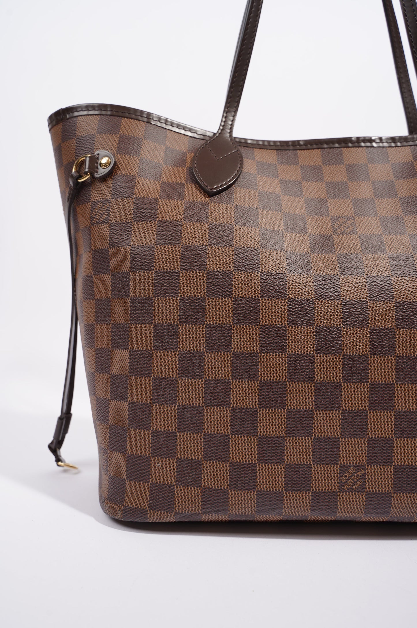Louis Vuitton Womens Neverfull Bag Damier Ebene Canvas MM