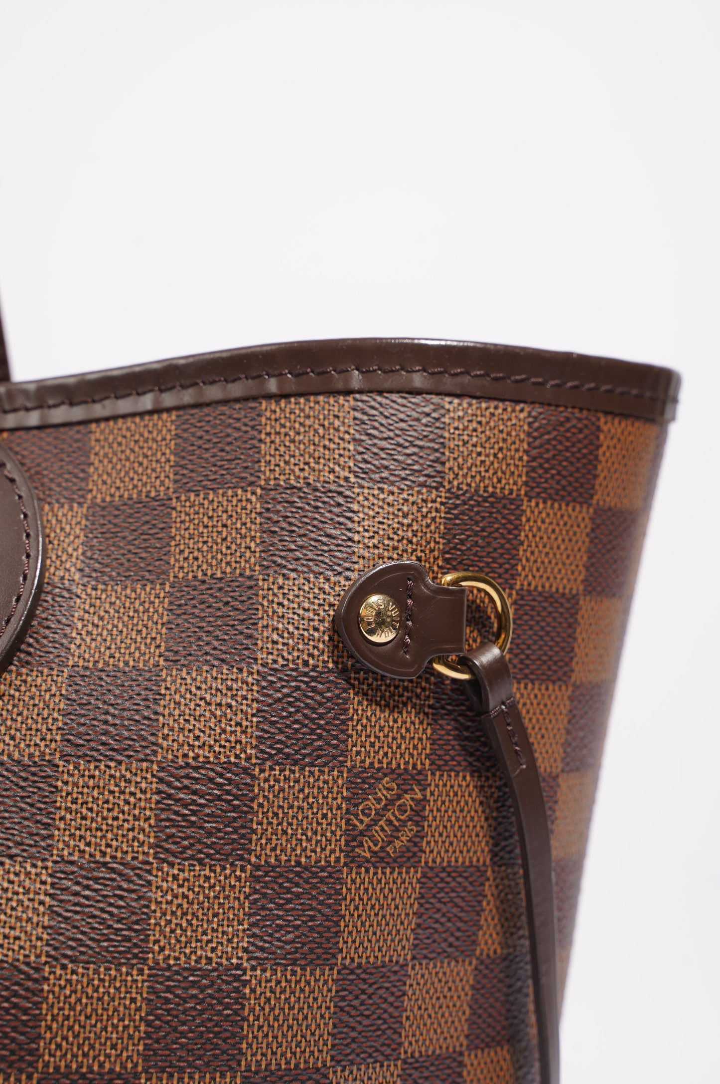 Louis Vuitton Womens Neverfull Bag Damier Ebene Canvas MM