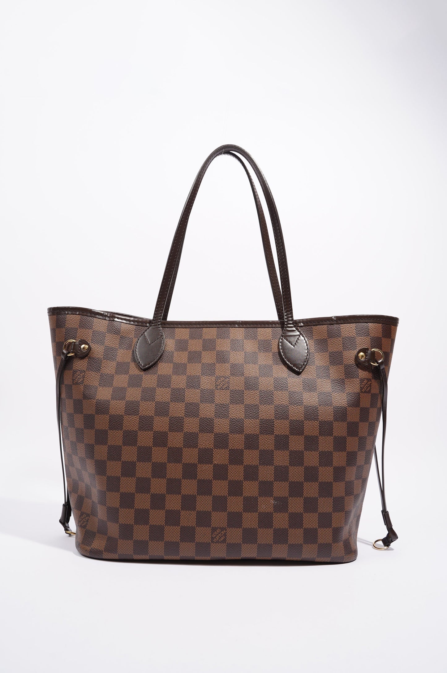 Louis Vuitton Womens Neverfull Bag Damier Ebene Canvas MM