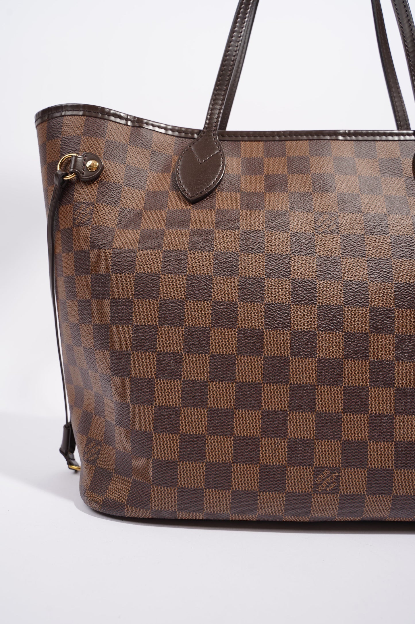 Louis Vuitton Womens Neverfull Bag Damier Ebene Canvas MM