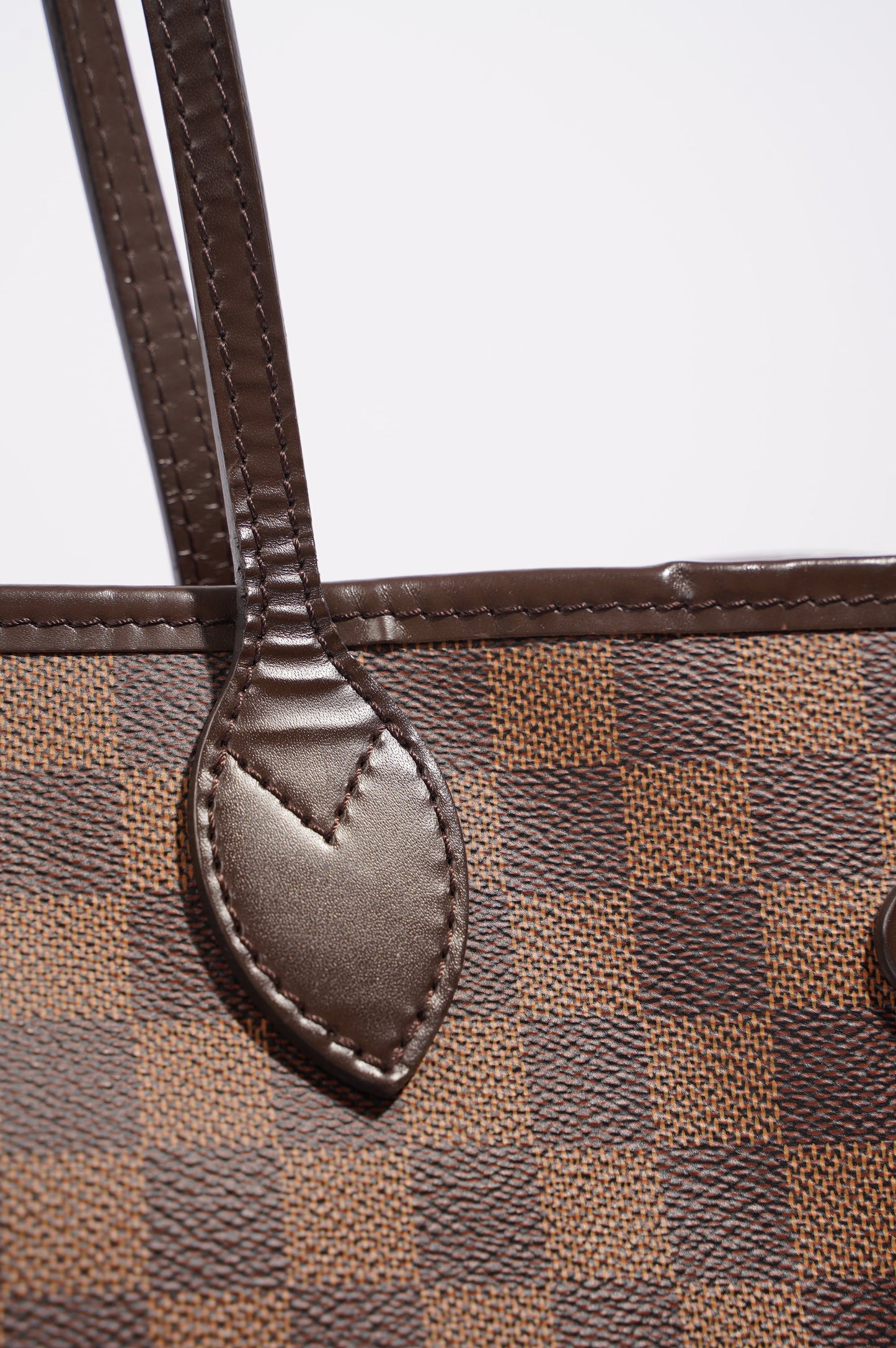 Louis Vuitton Womens Neverfull Bag Damier Ebene Canvas MM