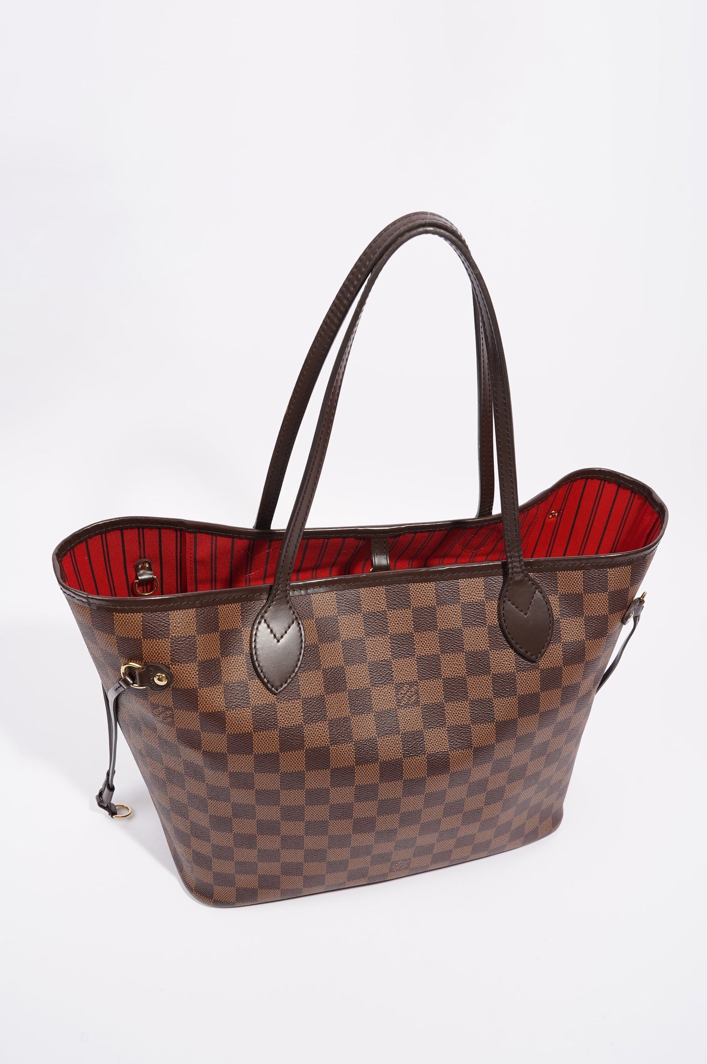 Louis Vuitton Womens Neverfull Bag Damier Ebene Canvas MM