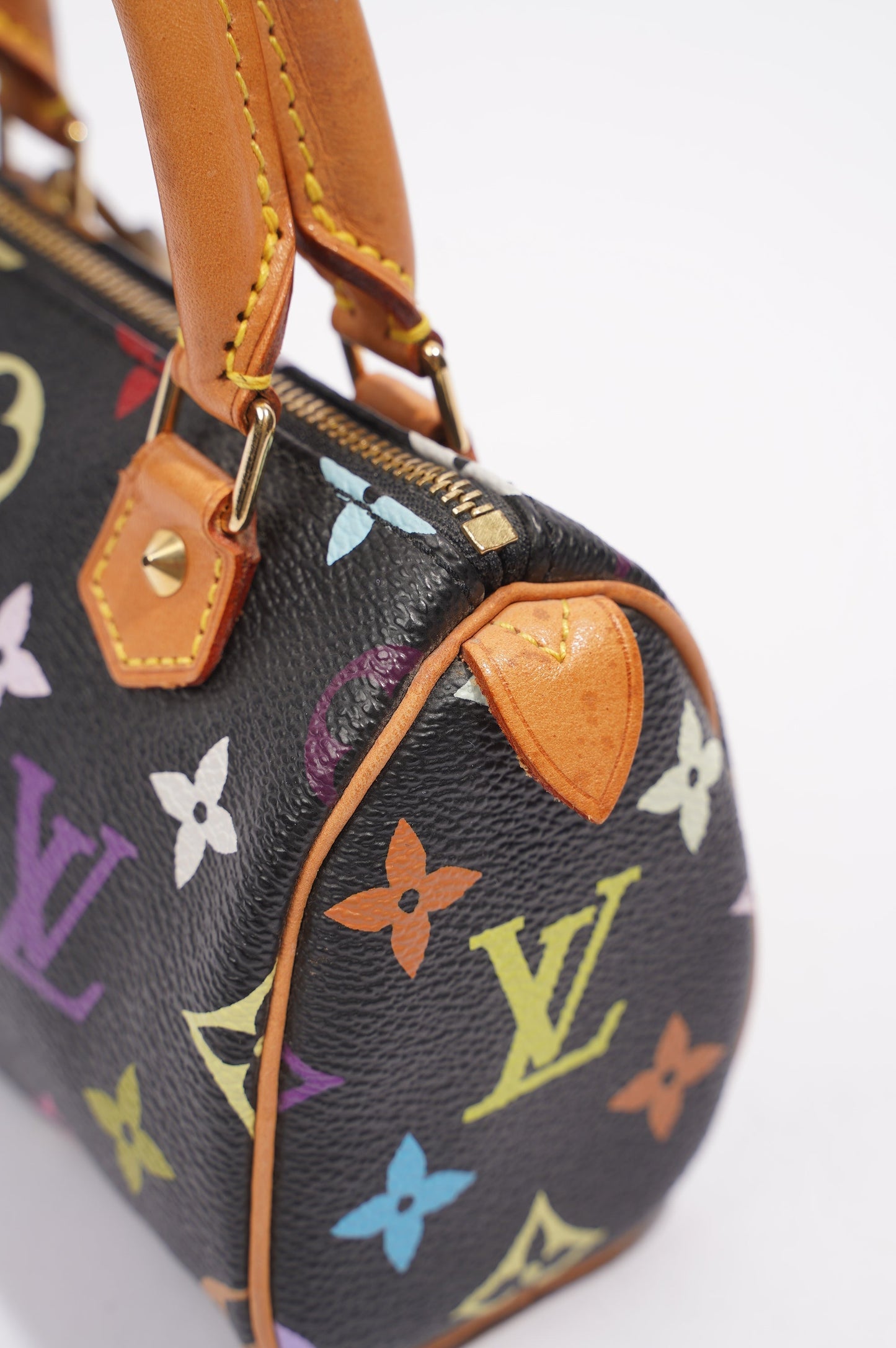Louis Vuitton Womens Speedy Handbag Murakami Monogram Canvas Nano