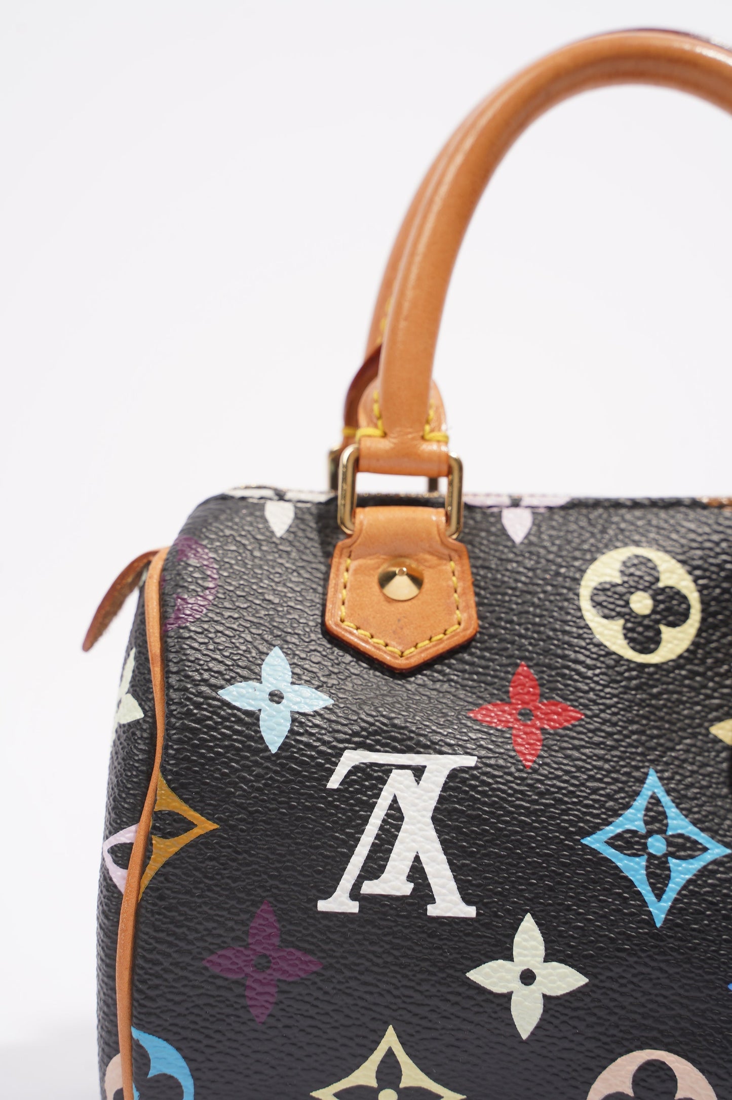 Louis Vuitton Womens Speedy Handbag Murakami Monogram Canvas Nano