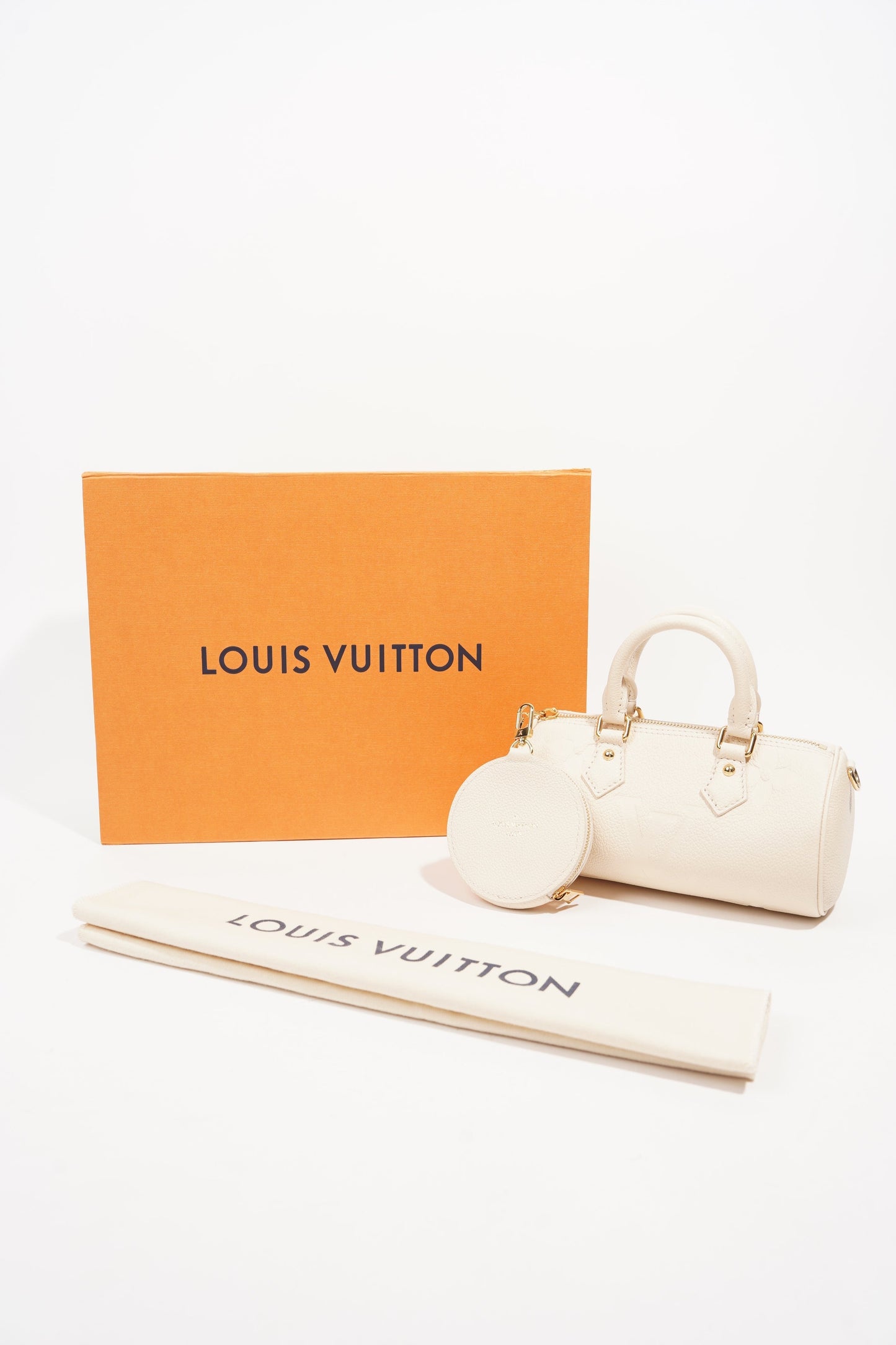 Louis Vuitton Womens Papillon BB Empreinte Cream