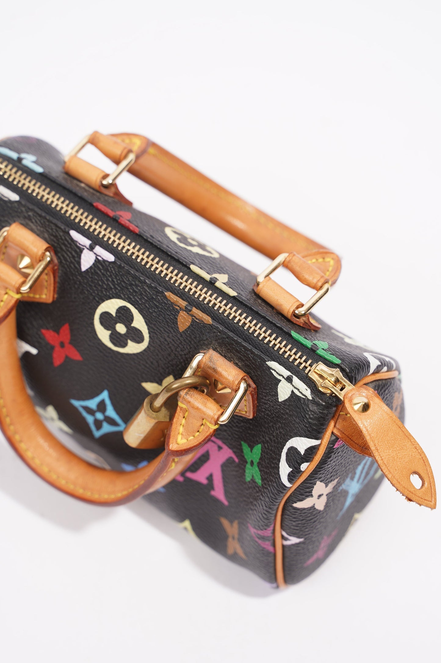 Louis Vuitton Womens Speedy Handbag Murakami Monogram Canvas Nano