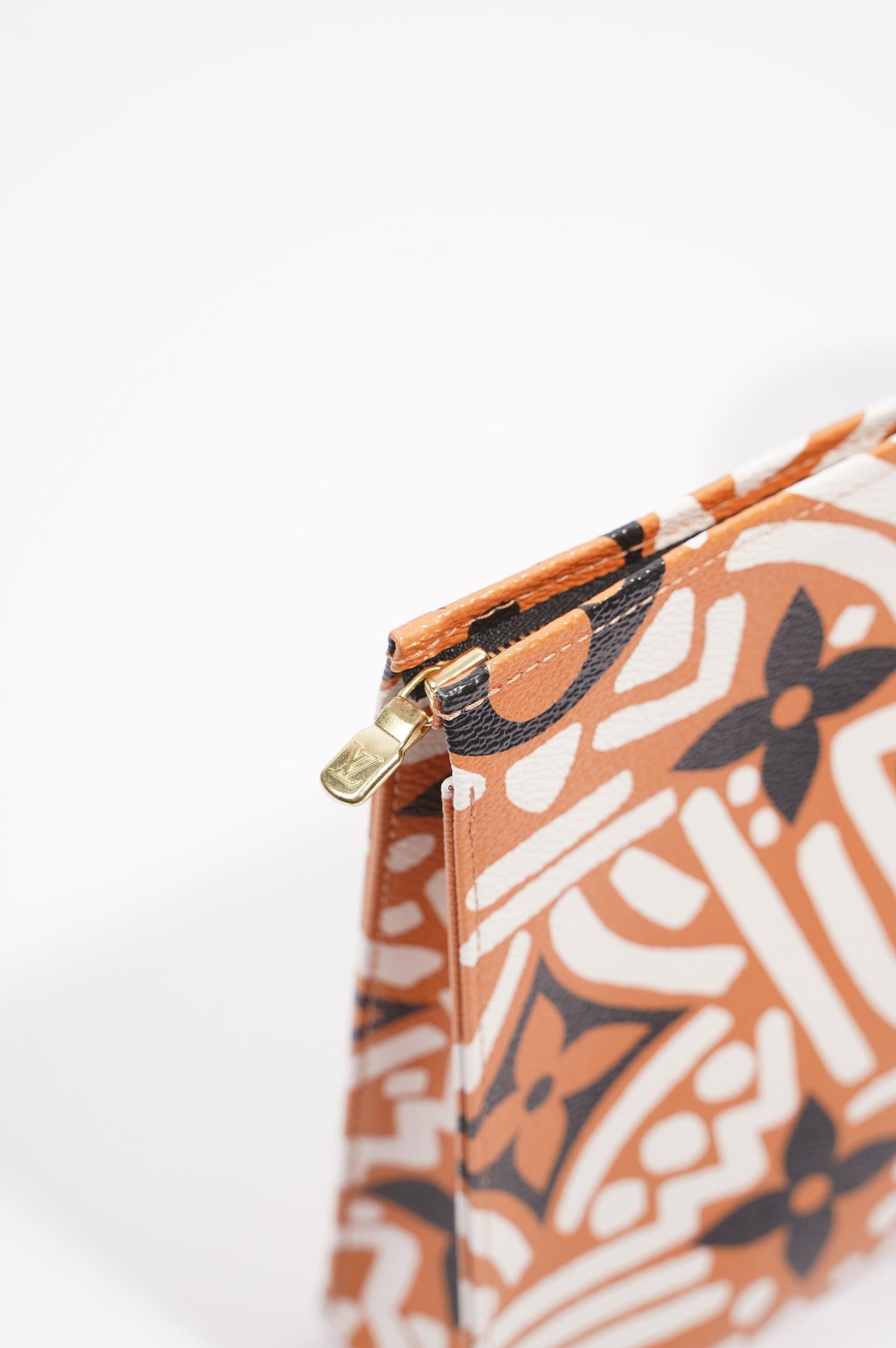 Louis Vuitton Womens Tribal Pochette Clutch Orange / White / Black