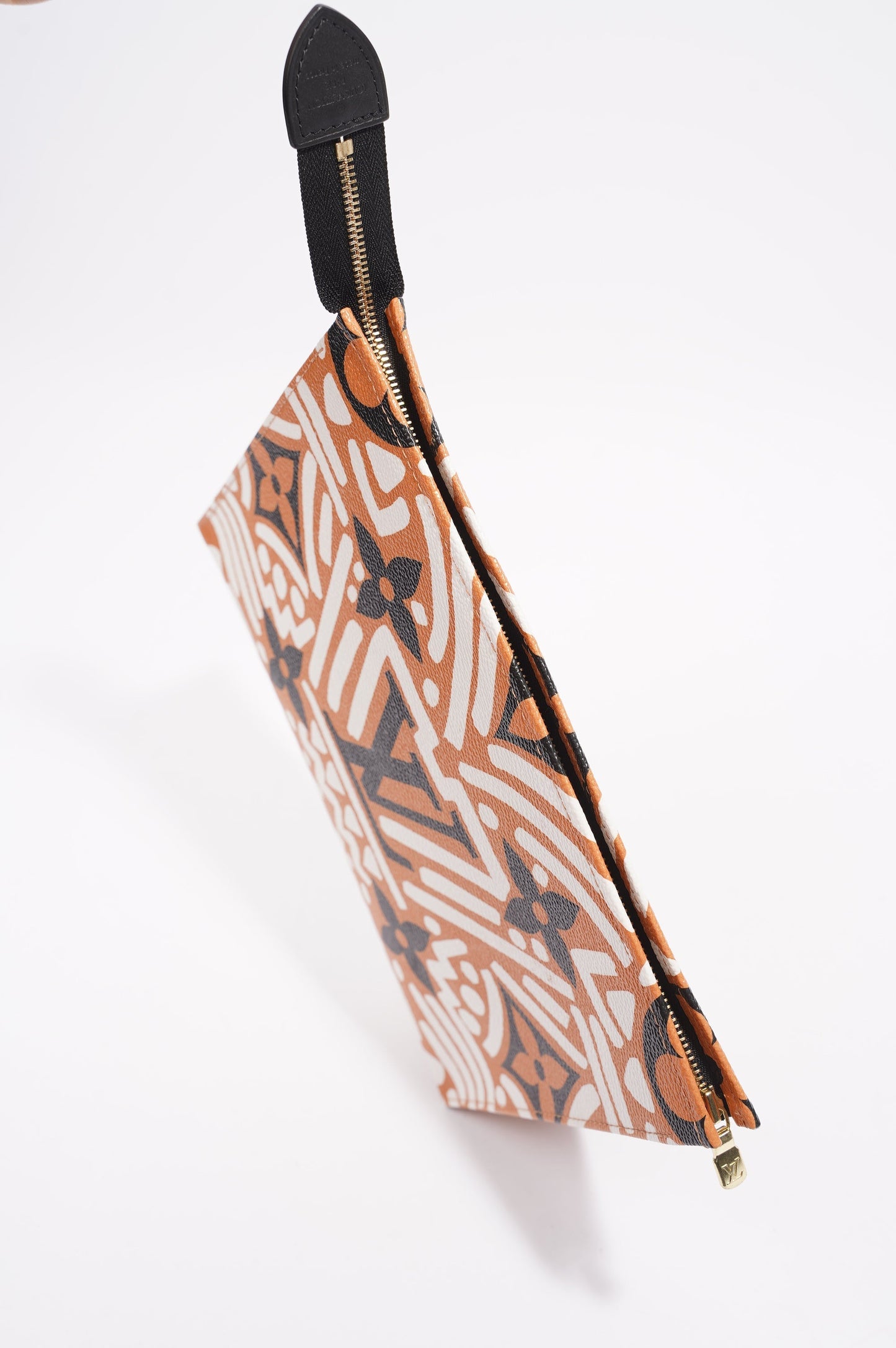 Louis Vuitton Womens Tribal Pochette Clutch Orange / White / Black