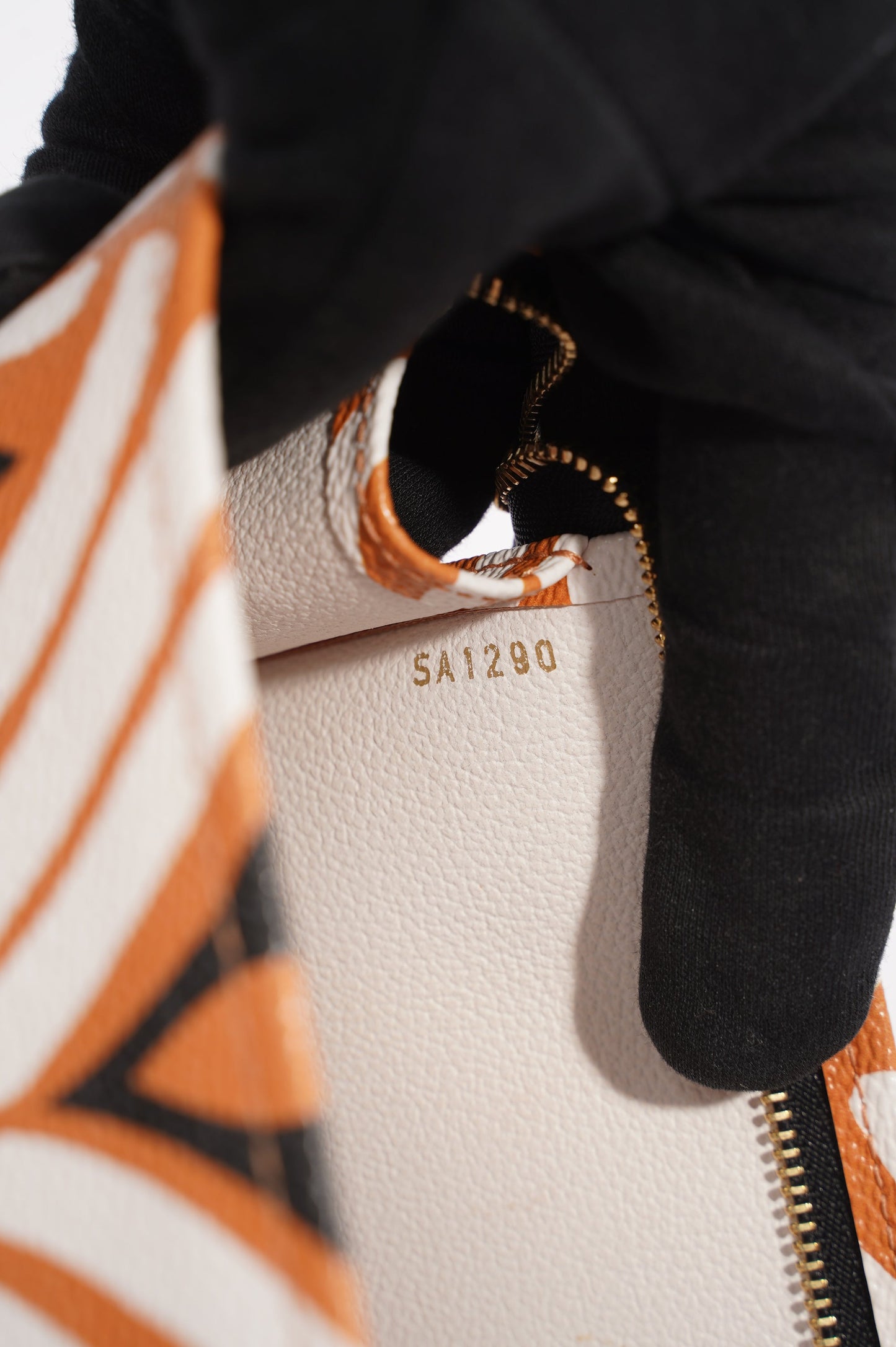 Louis Vuitton Womens Tribal Pochette Clutch Orange / White / Black