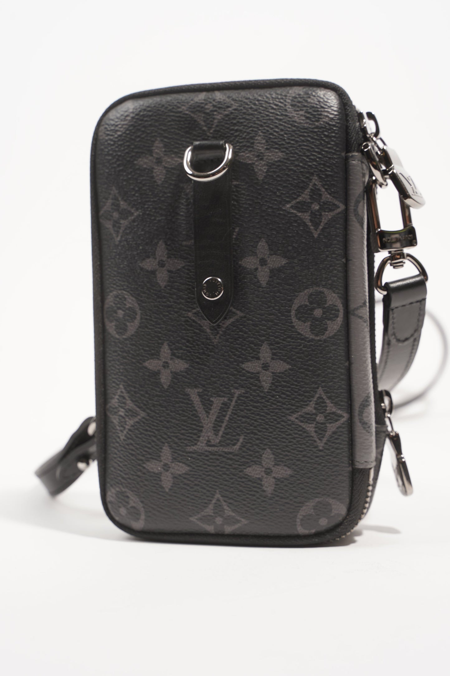 Louis Vuitton Womens Phone Pouch Monogram Eclipse Crossbody Bag