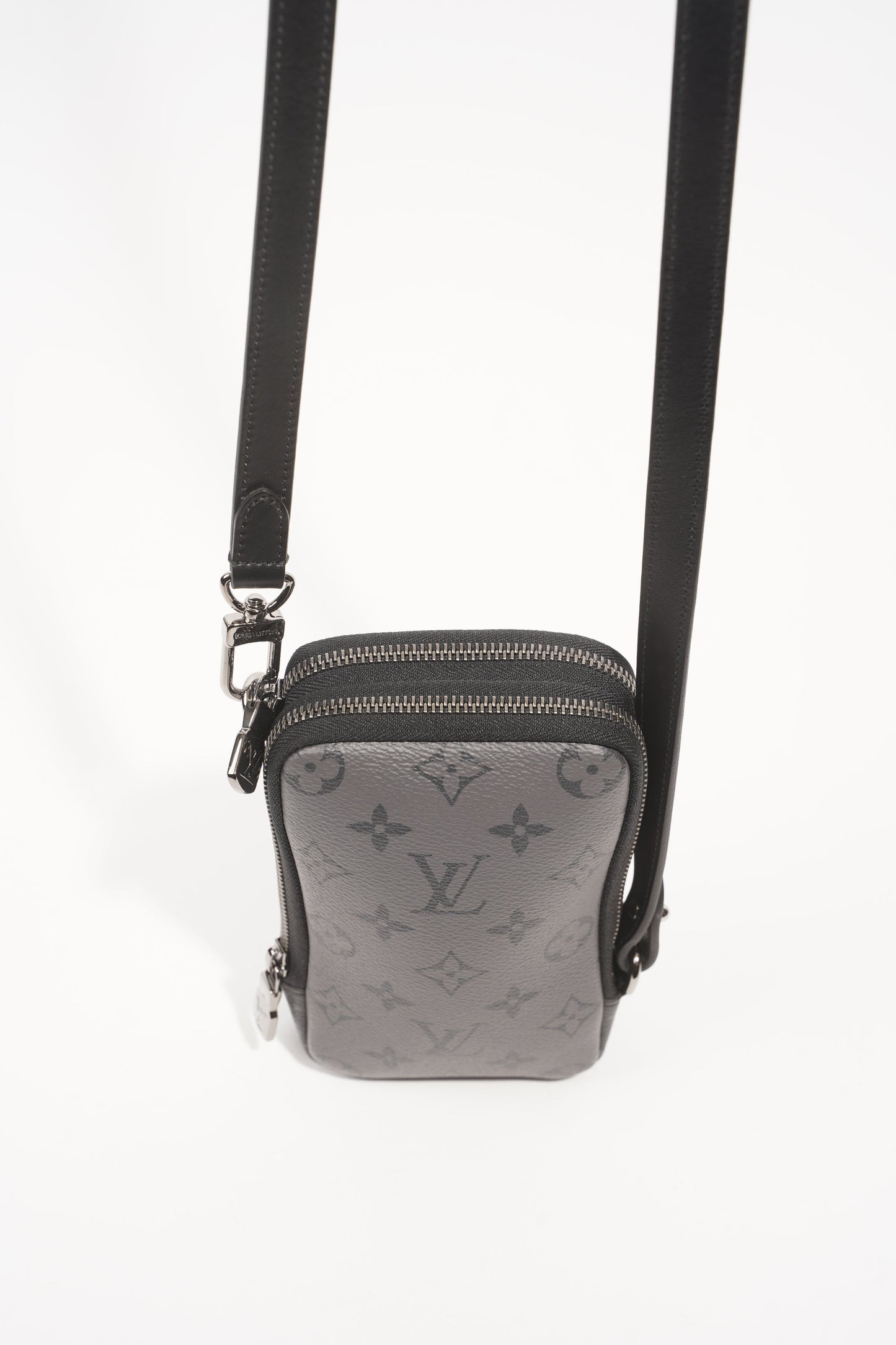Louis Vuitton Womens Phone Pouch Monogram Eclipse Crossbody Bag