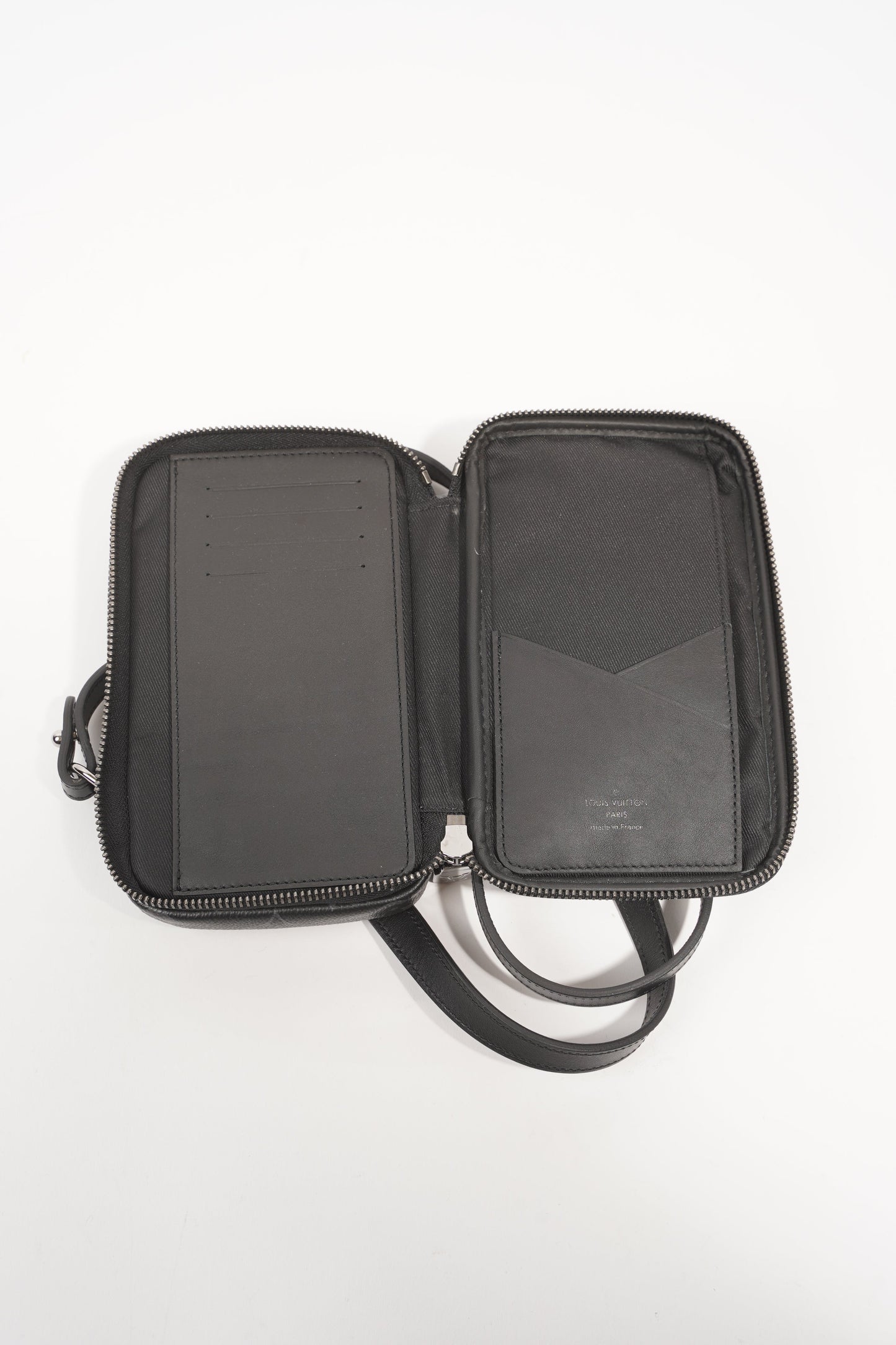 Louis Vuitton Womens Phone Pouch Monogram Eclipse Crossbody Bag