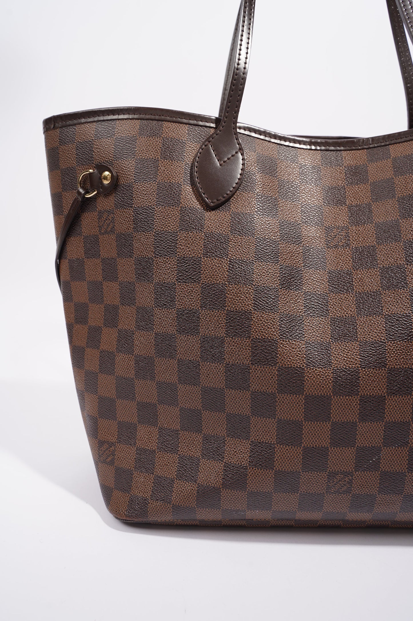 Louis Vuitton Womens Neverfull Bag Damier Ebene Canvas MM