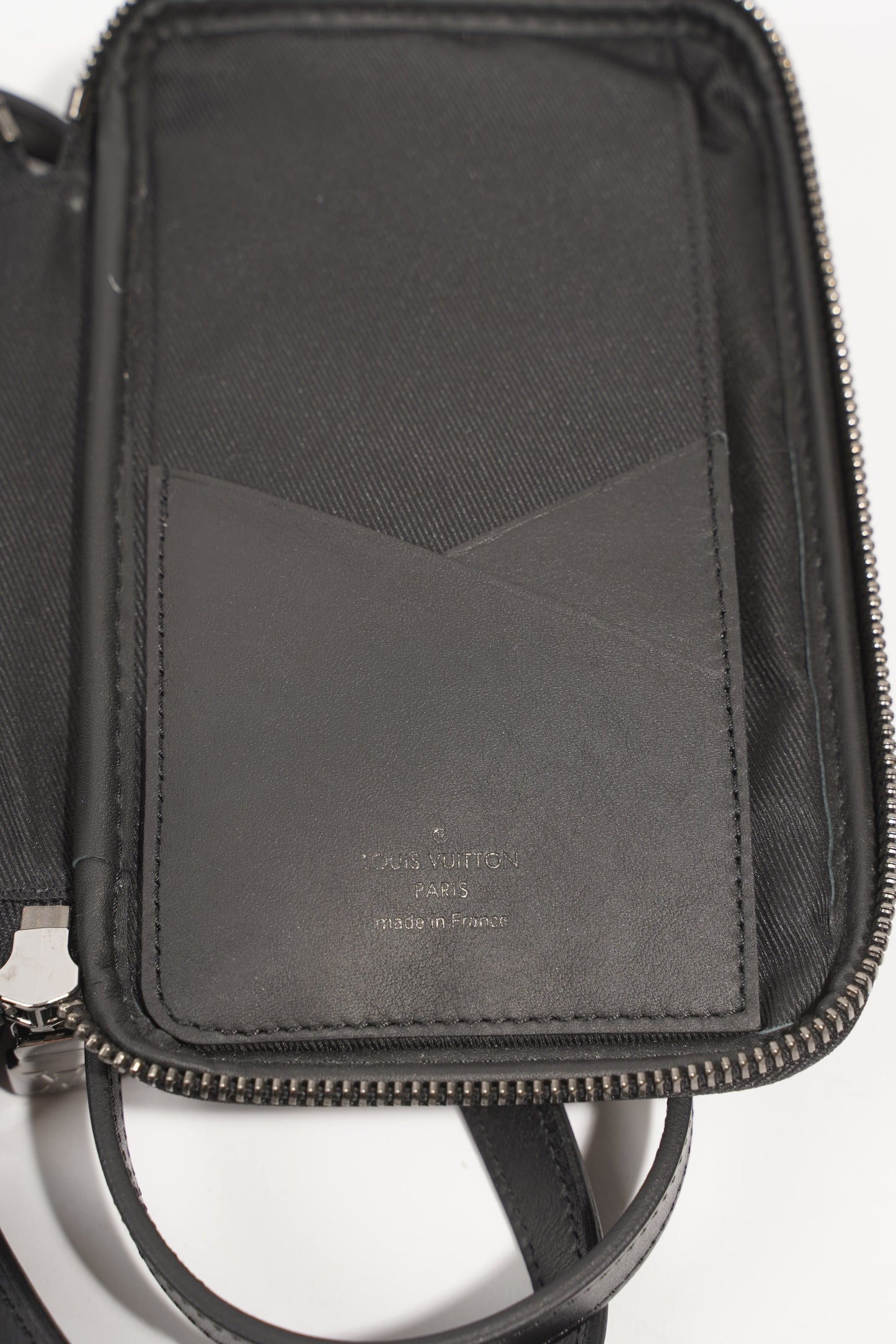 Louis Vuitton Womens Phone Pouch Monogram Eclipse Crossbody Bag