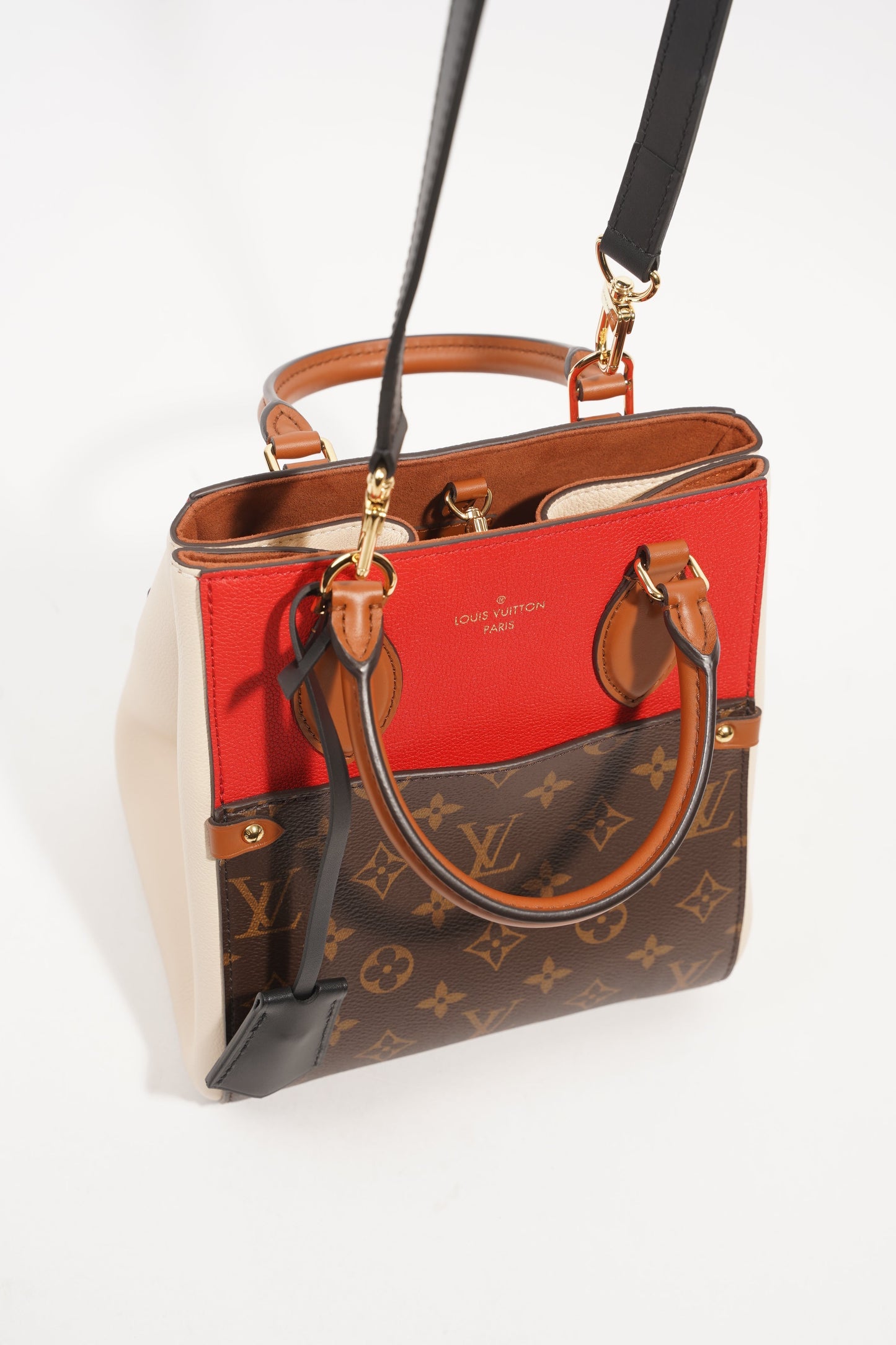 Louis Vuitton Womens Fold Tote Monogram Red Cream PM