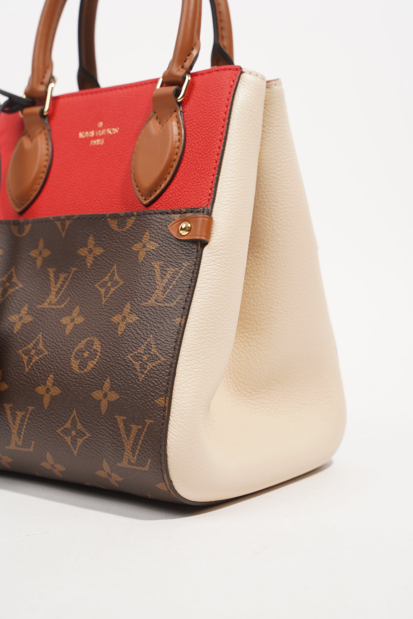 Louis Vuitton Womens Fold Tote Monogram Red Cream PM