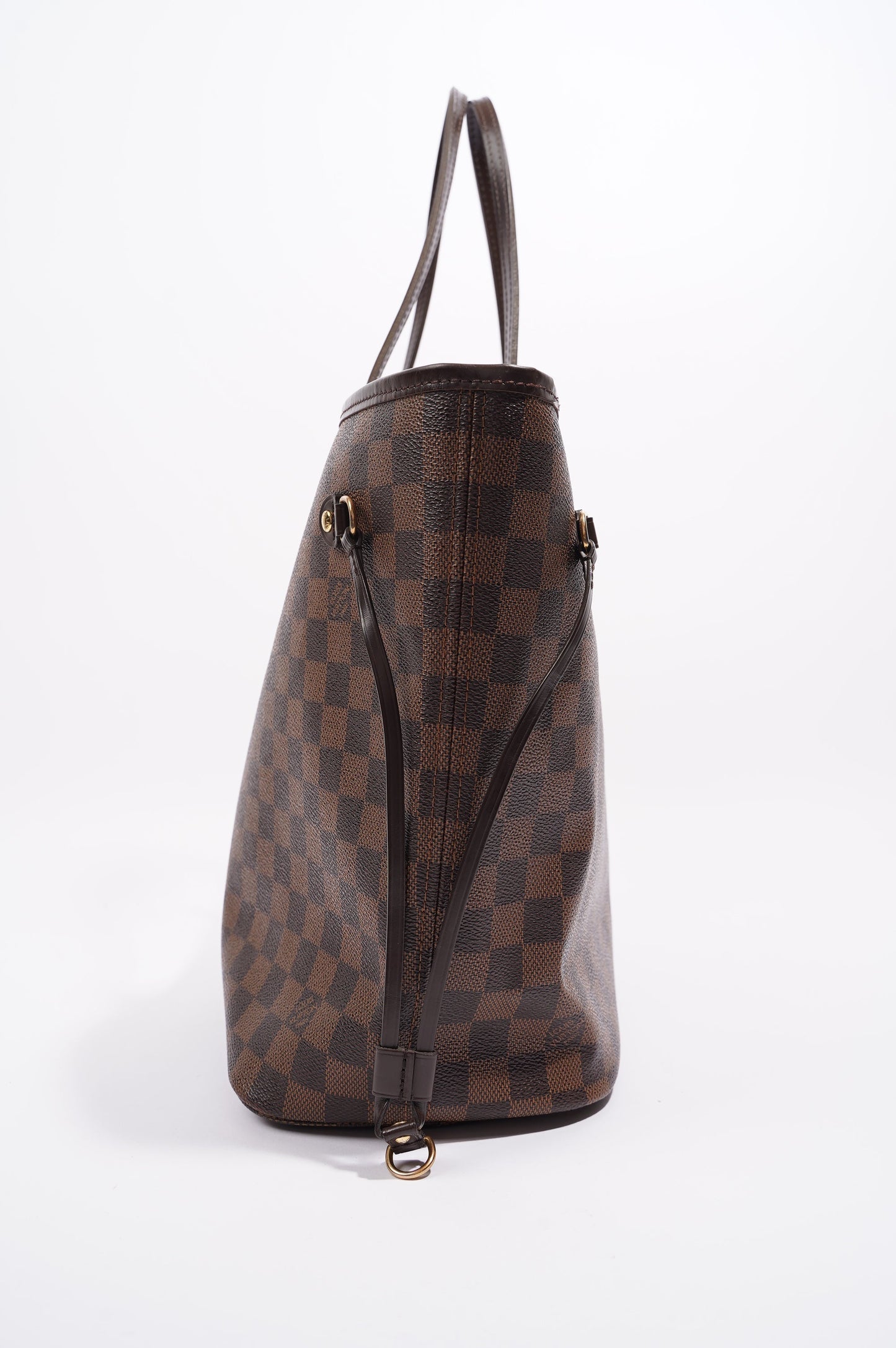 Louis Vuitton Womens Neverfull Bag Damier Ebene Canvas MM