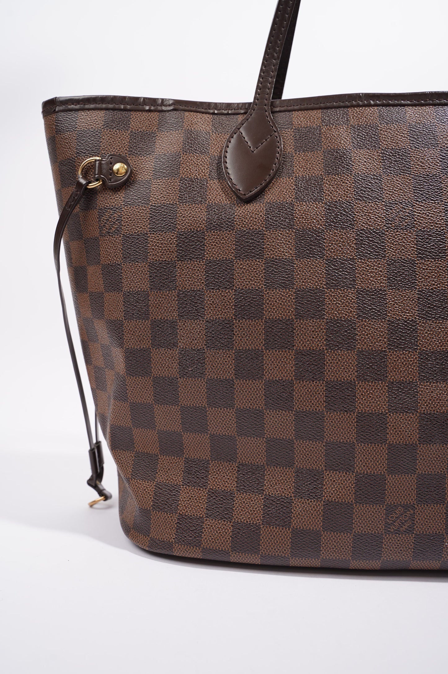 Louis Vuitton Womens Neverfull Bag Damier Ebene Canvas MM